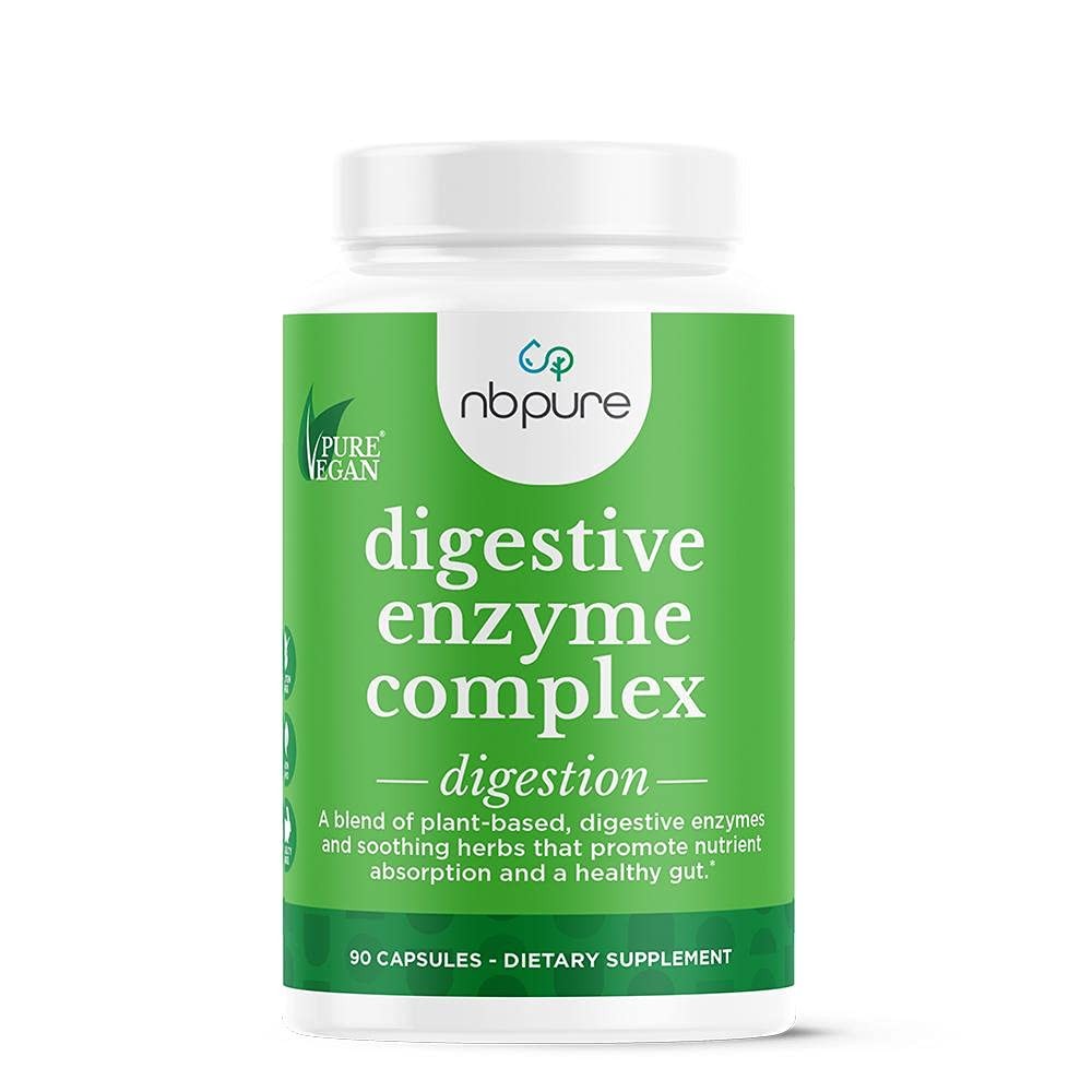 nbpure Vegan Digestive Enzyme Complex – Daily 90 Count (Pack of 1), No Color