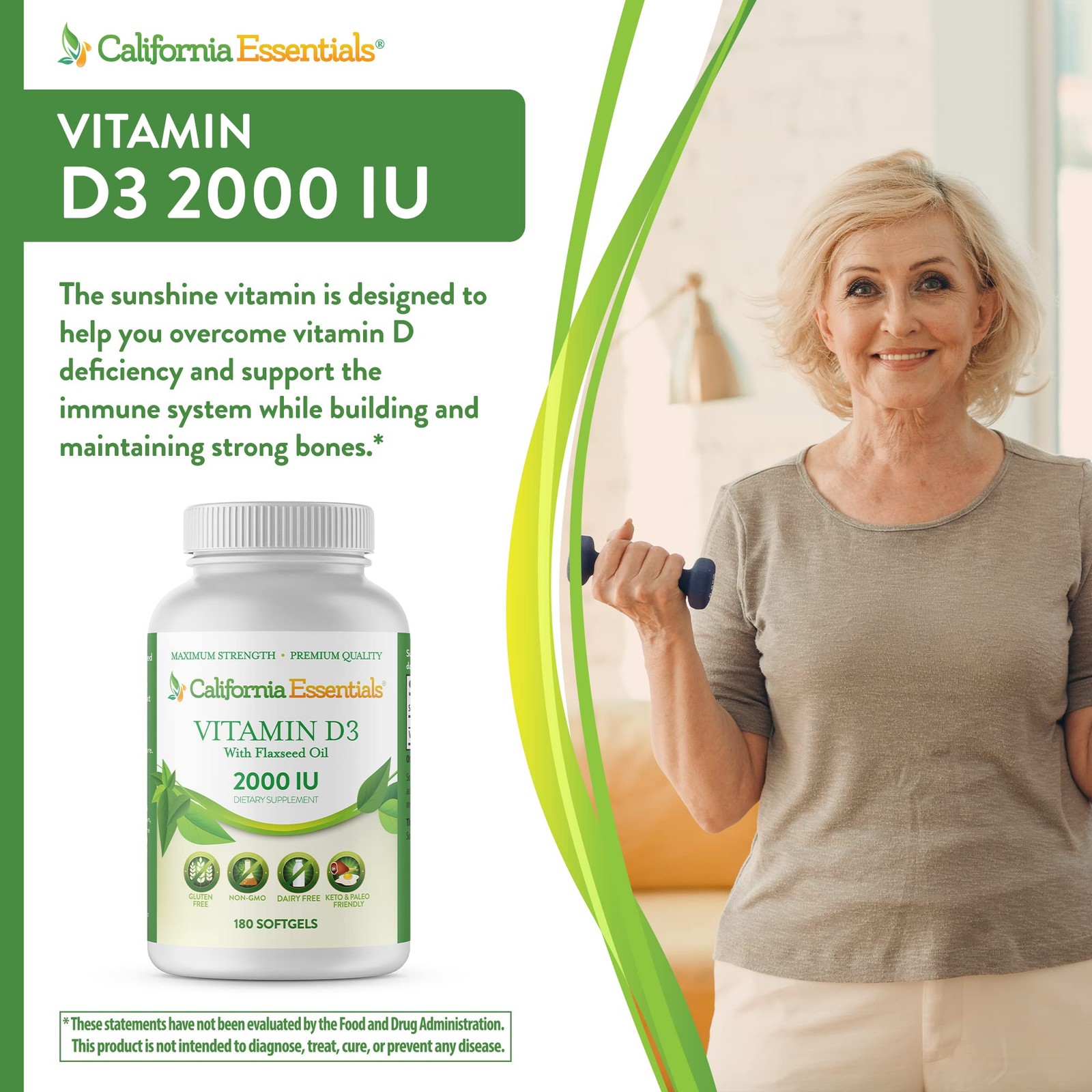 BOOST IMMUNITY & BONE HEALTH-VITAMIN D3 2,000iu SOFTGEL IN FLAXSEED OIL