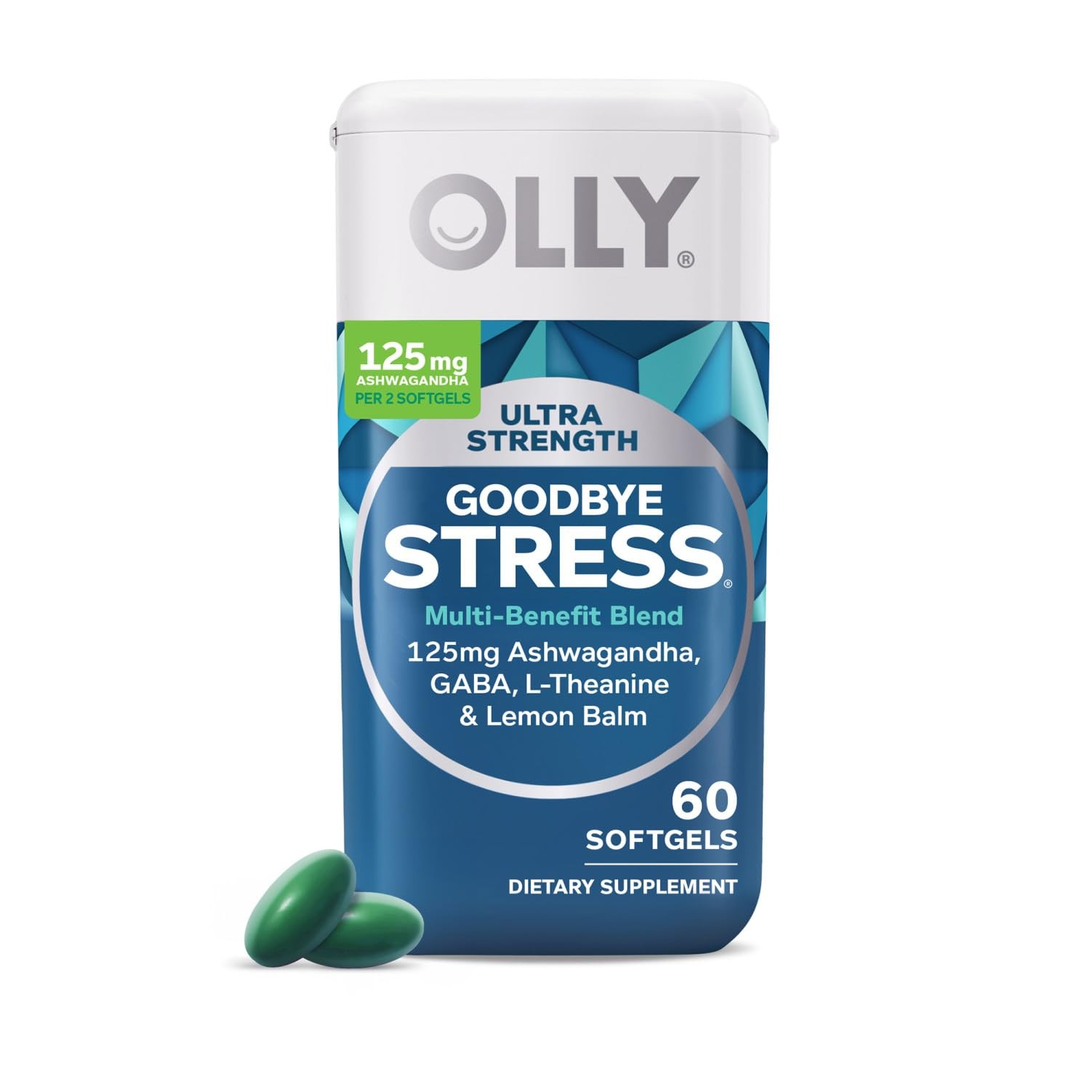 OLLY Ultra Strength Goodbye Stress Softgels, GABA, Ashwagandha, LTheanine and…