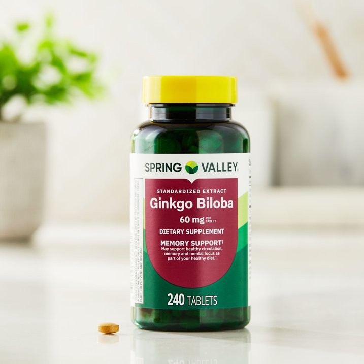 3 Pack Spring Valley Ginkgo Biloba Tablets 60 mg Memory & Circulation 240 Count