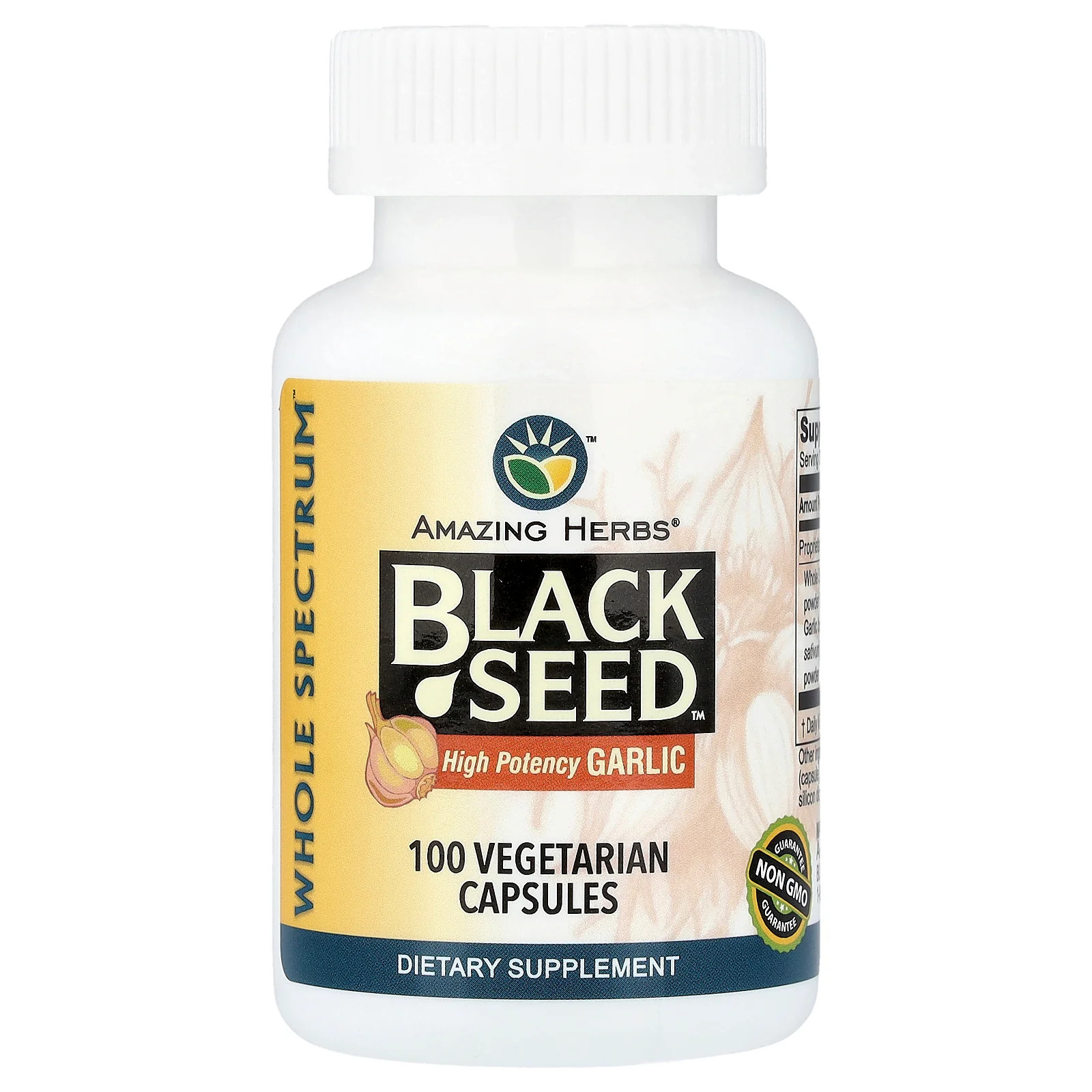 2 X Amazing Herbs, Black Seed�, High Potency Garlic, 100 Vegetarian Capsules