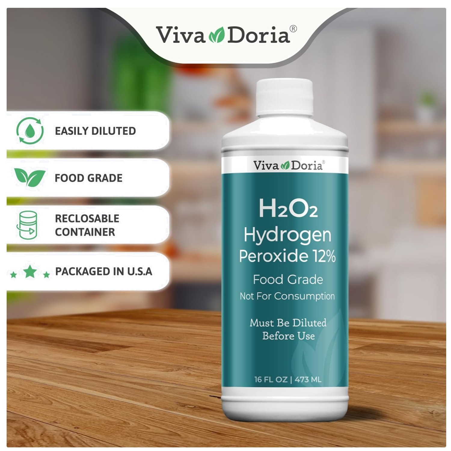 Concentrated 12% Hydrogen Peroxide – Food Grade, 16oz