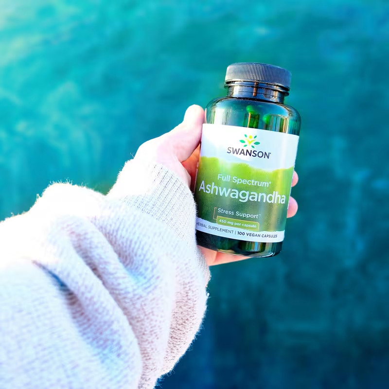 Swanson Vitamins, Full Spectrum® Ashwagandha, 100 Vegan Capsules (450 mg per Cap