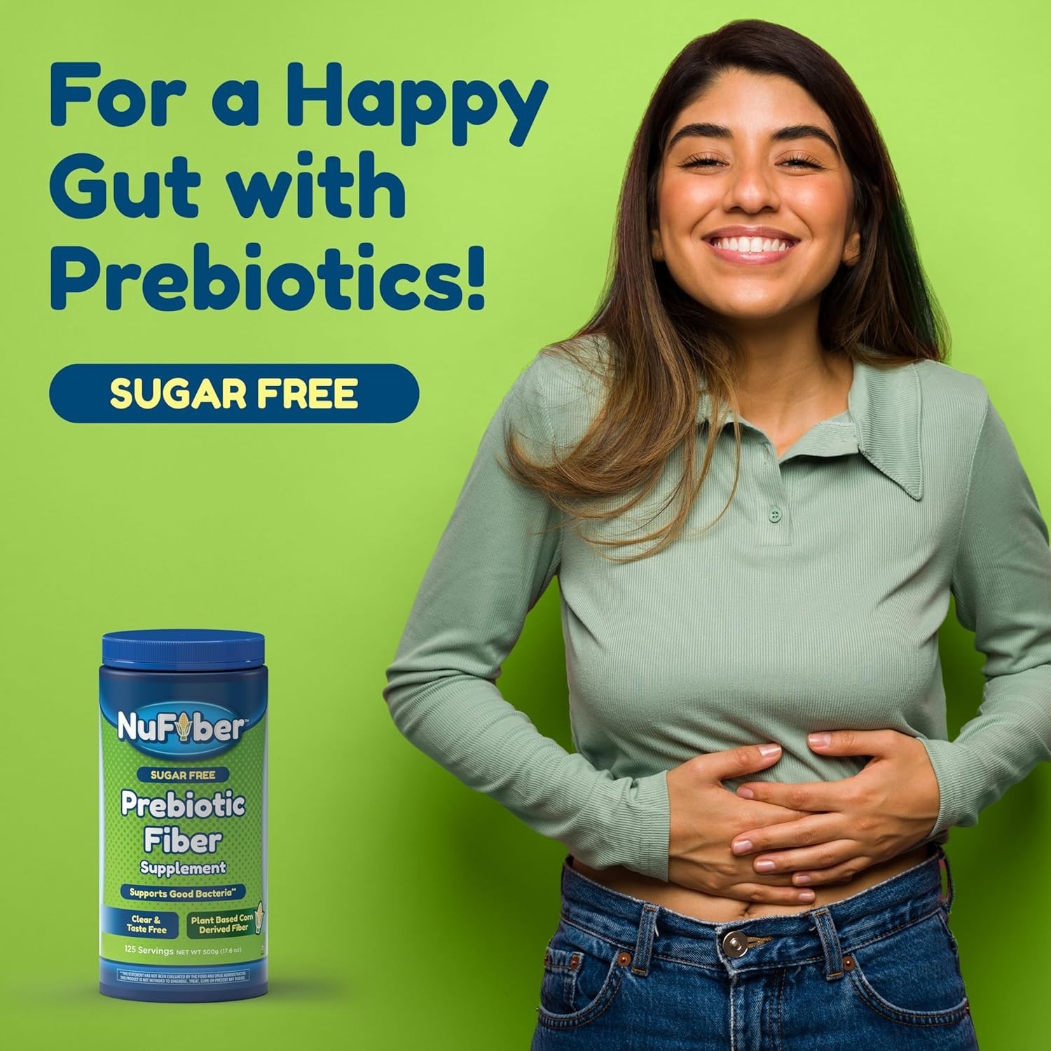 Prebiotic Fiber Powder 125 Servings – Clear Tasteless Gut & Digestive Health