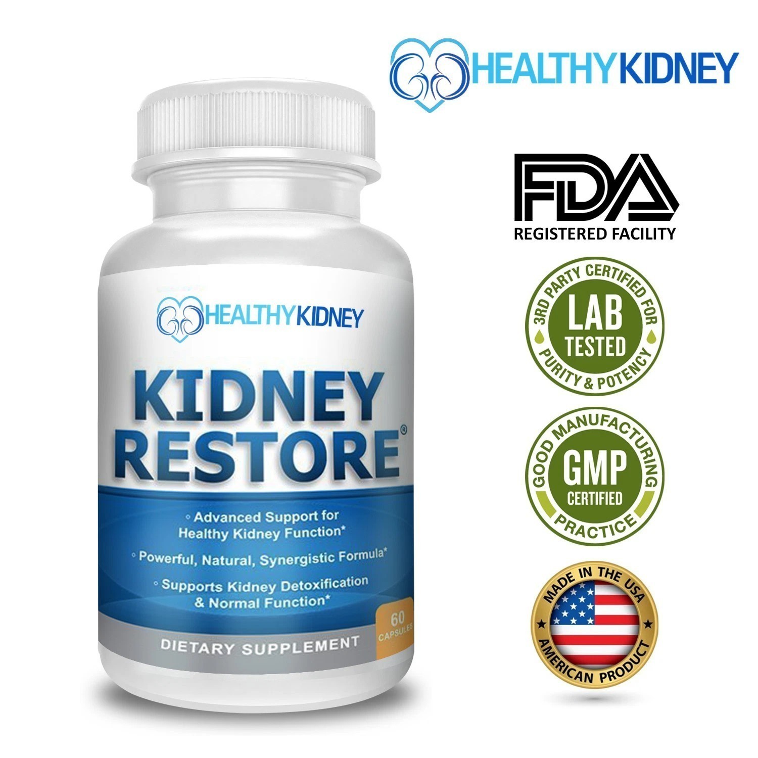 1-3x Kidney Restore Support Detox Cleanse Complete Flush Natural Supplement