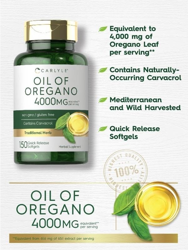 150 Oregano Oil 4000mg Supplement | Carlyle Softgel Capsules | Contains