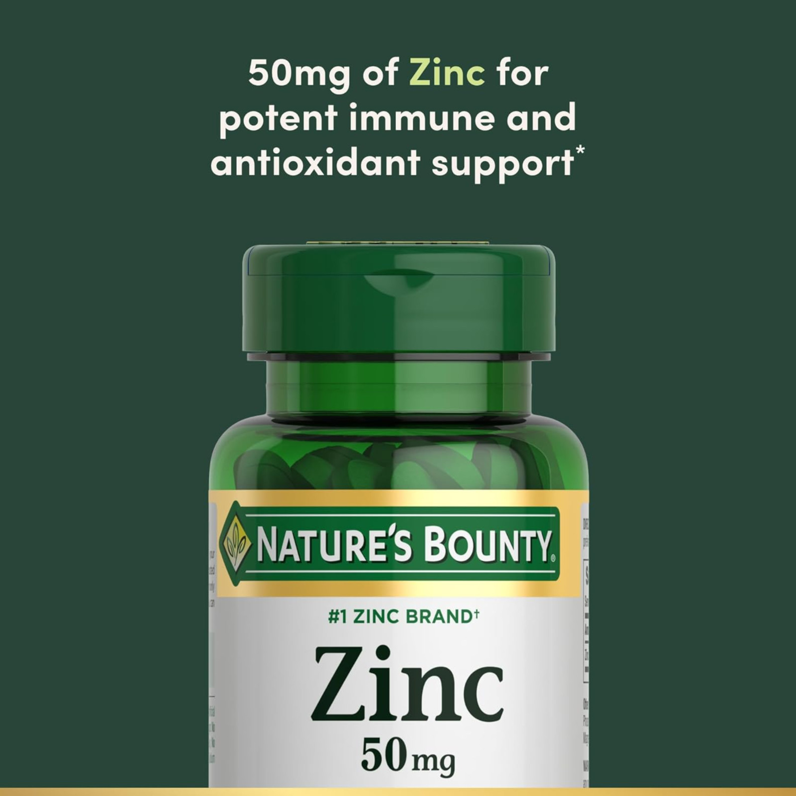 Zinc, Supports Immune System Function, Dietary Supplement, 50 Mg, Caplets, 100 C