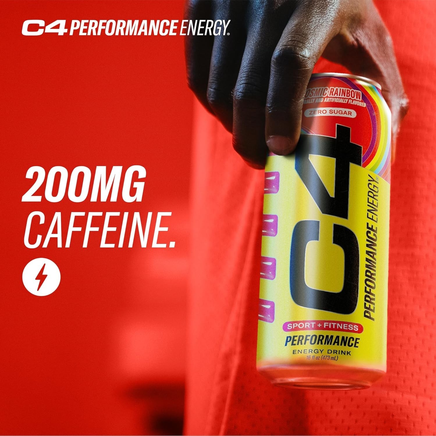 Performance Energy Drink Cosmic Rainbow, Zero Sugar Carbonated Preworkout Ene…