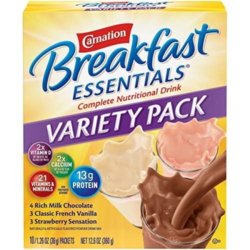 Nestle Nutritional Drink Mix: Strawberry, Chocolate & Vanilla – 10 Count Pack
