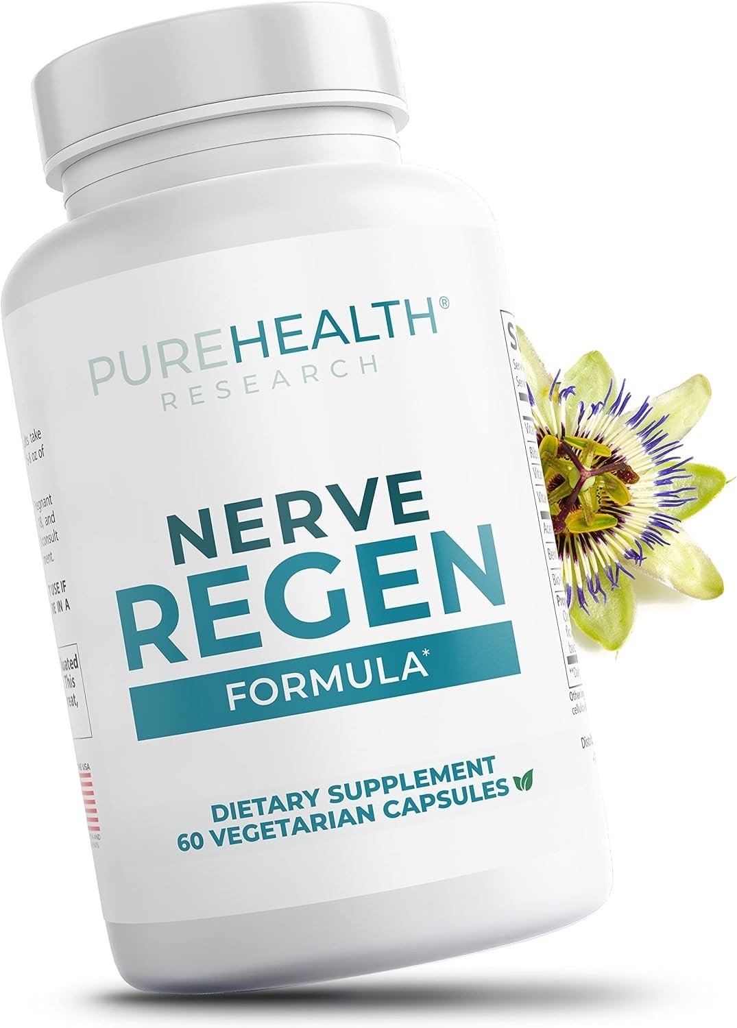 PUREHEALTH RESEARCH Nerve Regen Formula – with Alpha Lipoic Acid (ALA), Acetyl-L