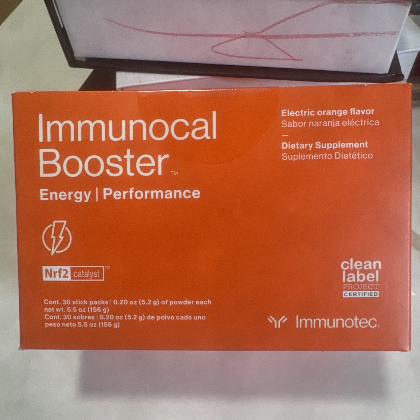 Immunocal Booster Energy & Performance Powder, Electric Orange, 30 Sticks