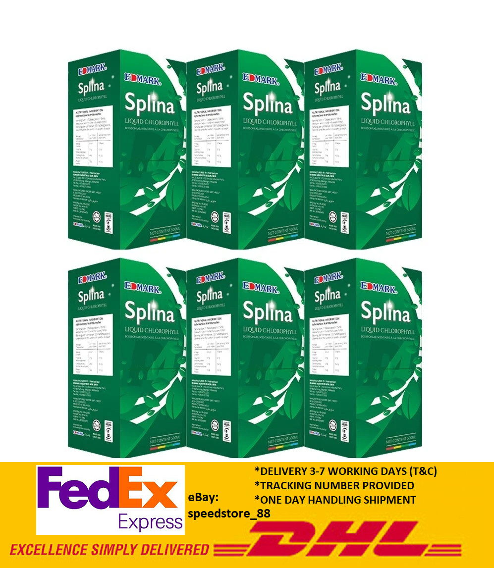 6X Edmark Splina Chlorophyllin Cleansing Detox Toxin Anti Aging Spirulina Slim