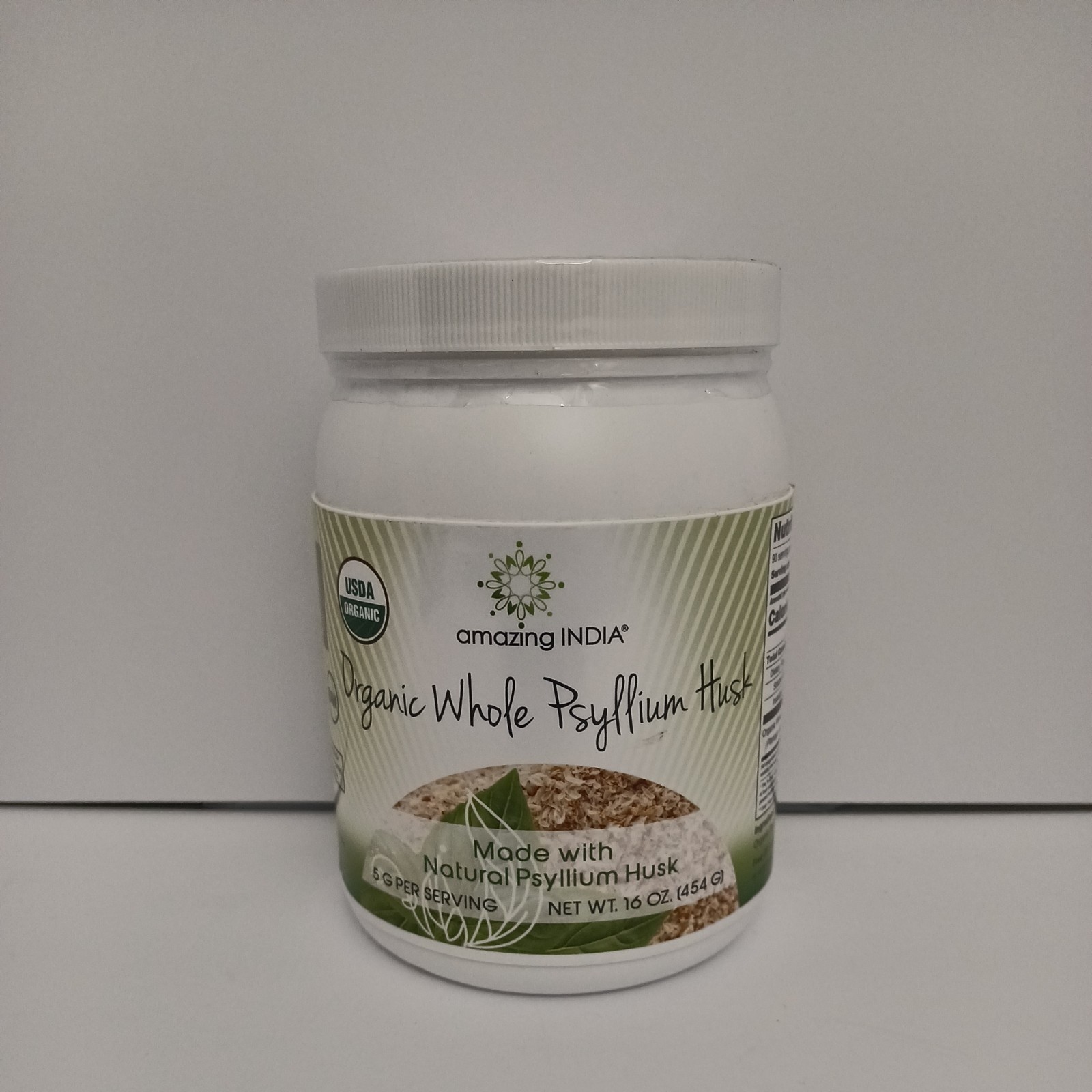 Amazing India USDA Organic Whole Psyllium Husk Powder Supplement | 5 Grams Pe…