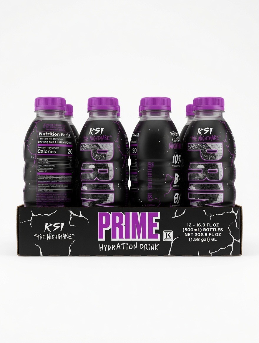 PRIME HYDRATION Drink (16.9oz) KSI “The Nightmare”Rare *BRAND NEW* 12 Pack