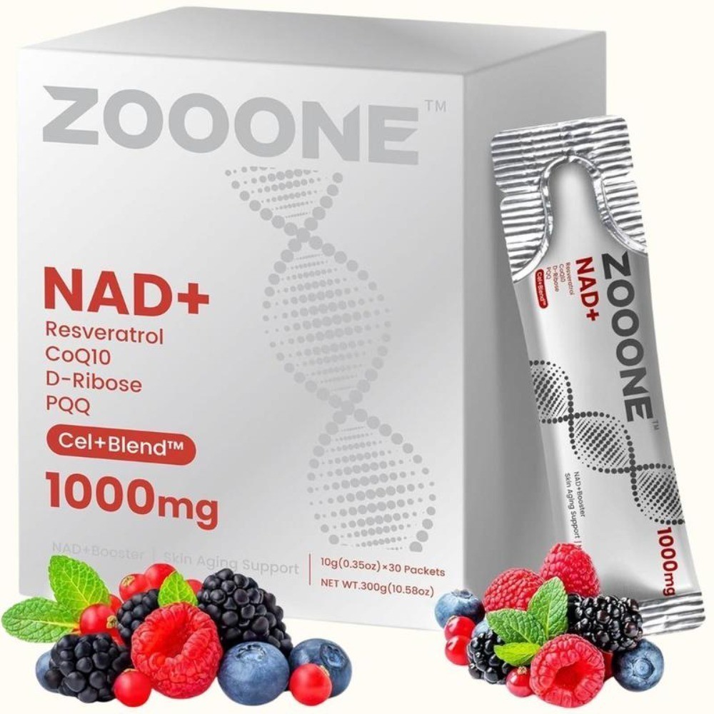 Men & Women, NAD+ 1000mg Liquid for Cellular Energy Support, NR & Resveratrol