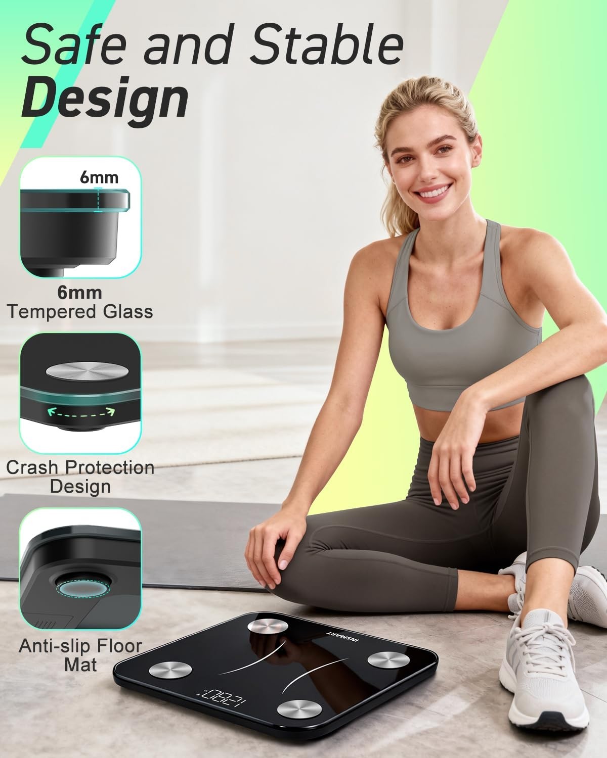 Digital Bathroom Scale for Body Composition – 0.1lb Accuracy, 17 Health Metrics