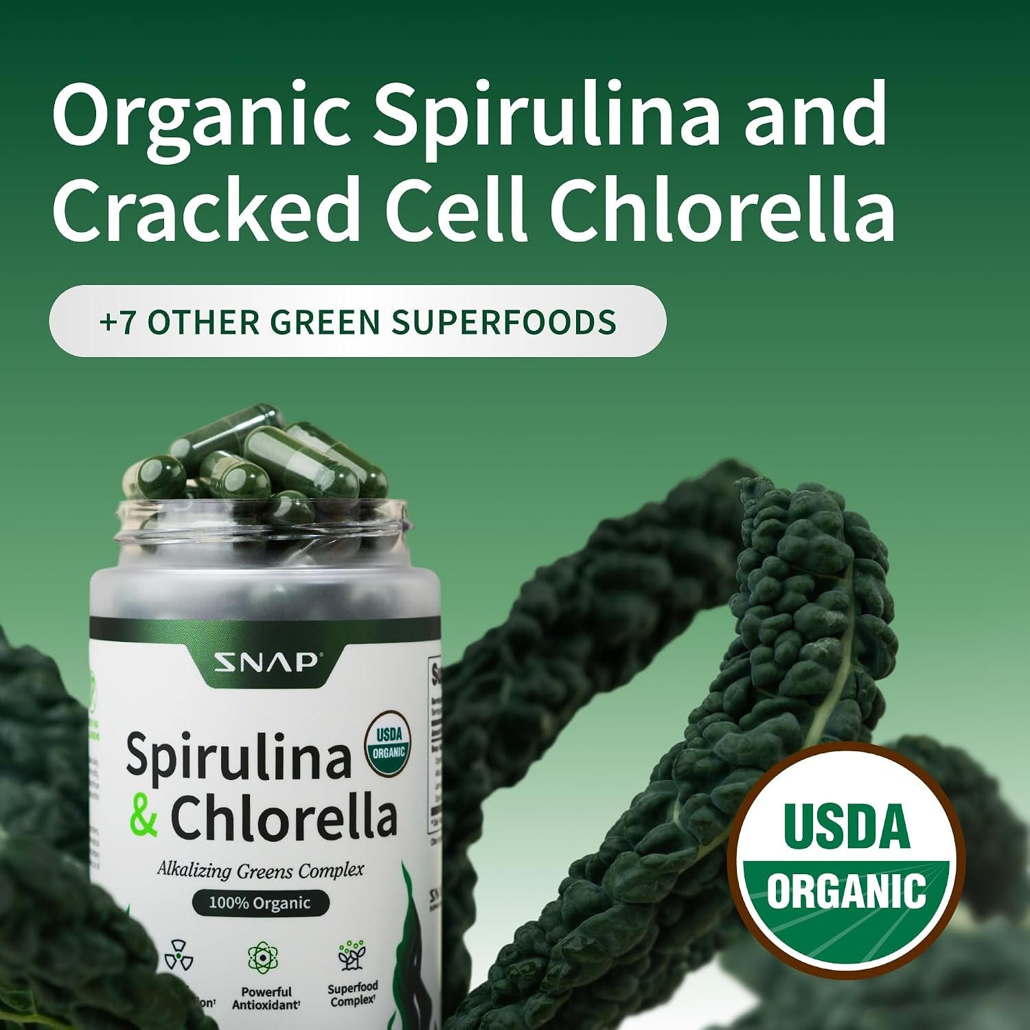 Snap Protein Rich Blue Green Algae Superfood Supplement for Energy and Immune
