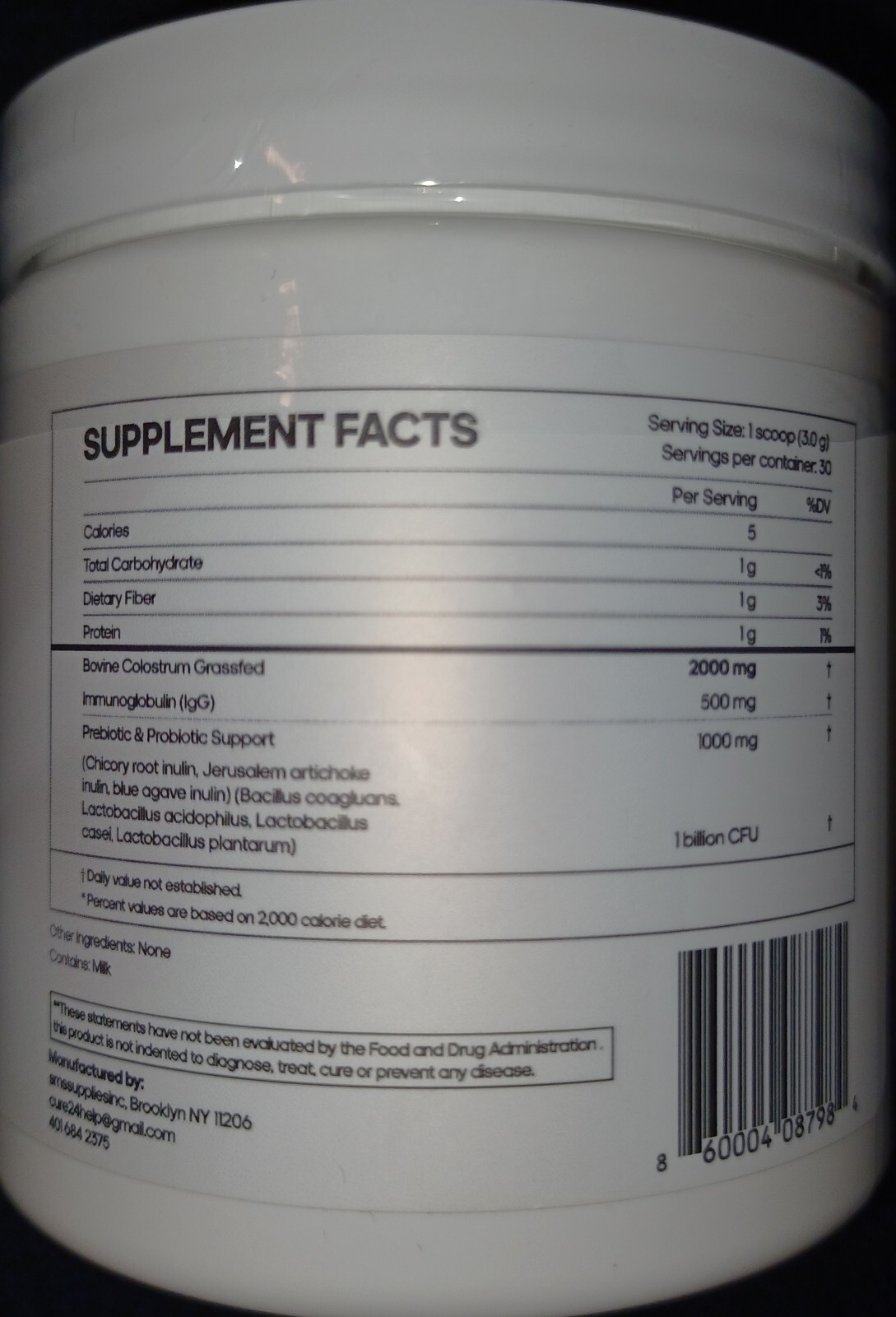 Cure 24 Bovine Colostrum X3 Supplement Powder Triple Effect Grass Fed High IgG