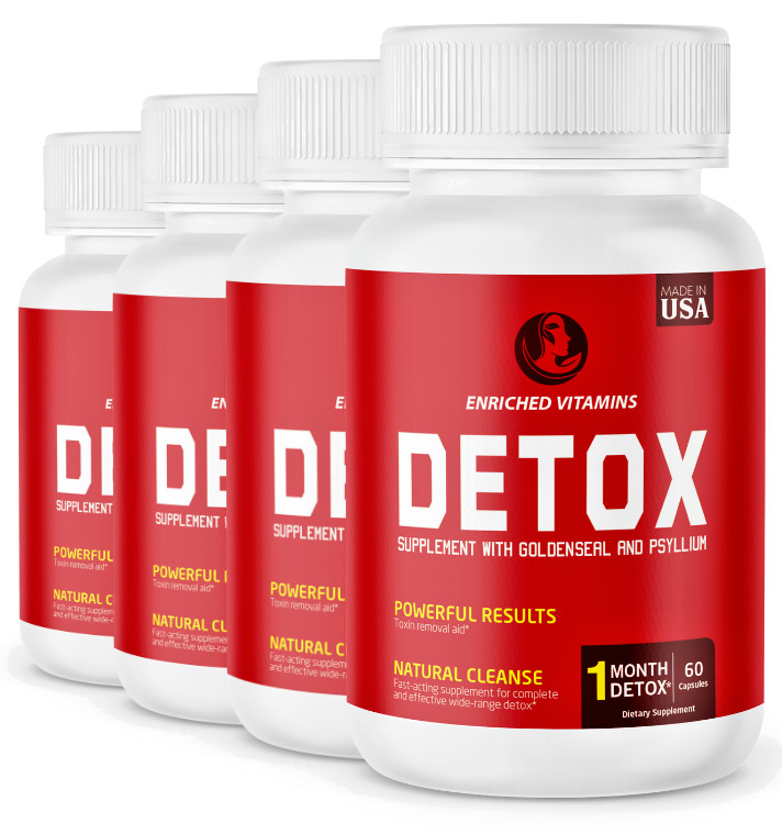 Body Cleanse Detox & Repair Formula + Herbs Support Fast-Acting DETOX 4 Bottles