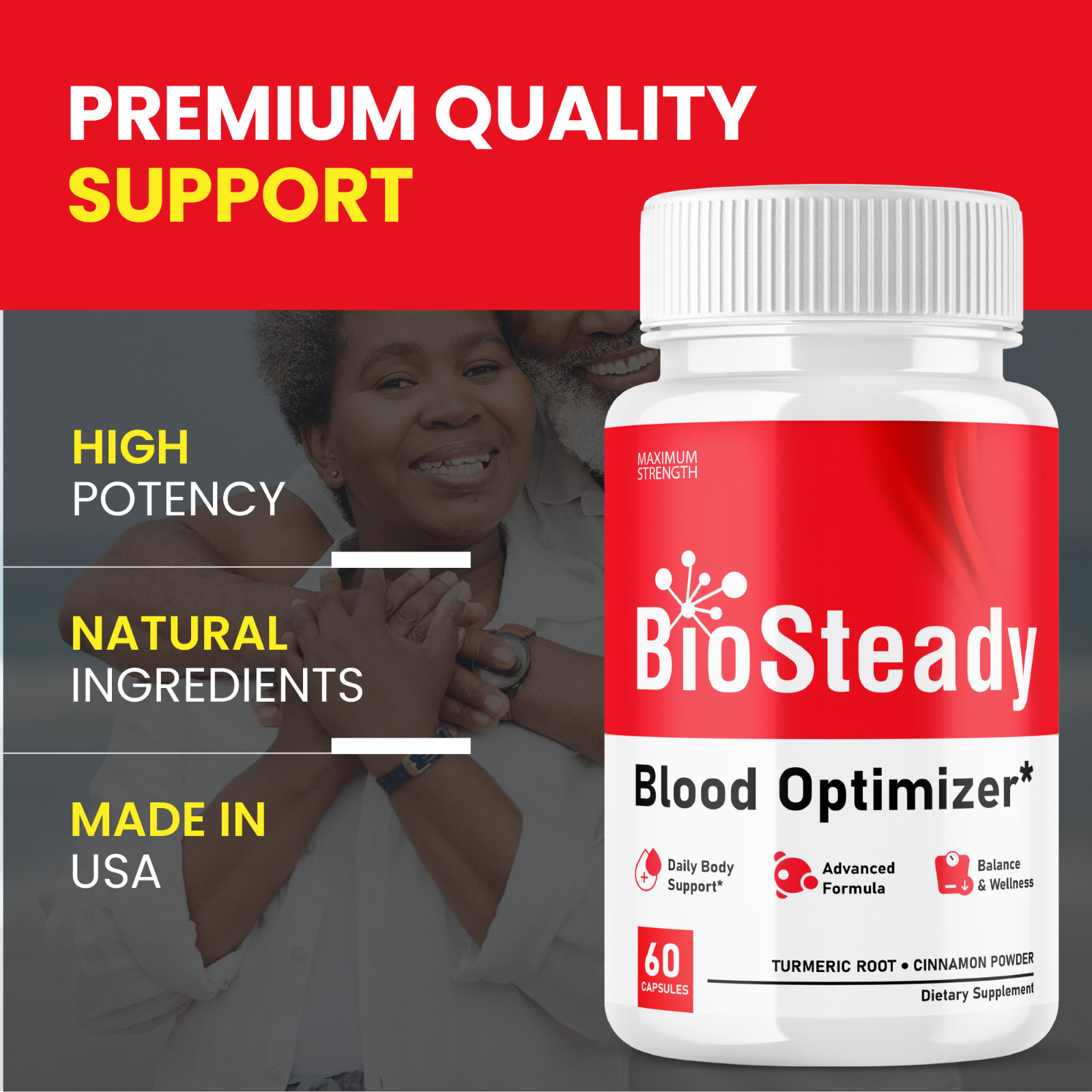 (5 Pack) Biosteady Capsules Blood Optimizer Bio Steady Regulate Sugar (300 ct)