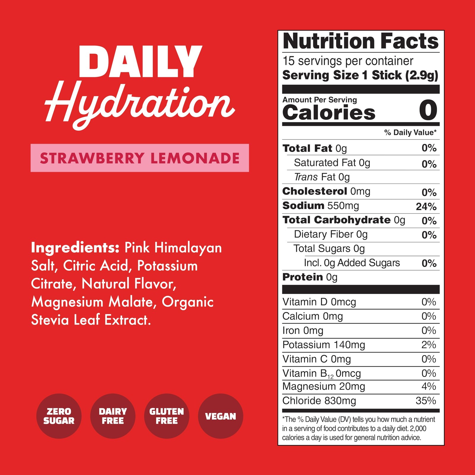 Waterboy Daily Hydration | 1,570mg Electrolyte Powder Packets | No Sugar, All…