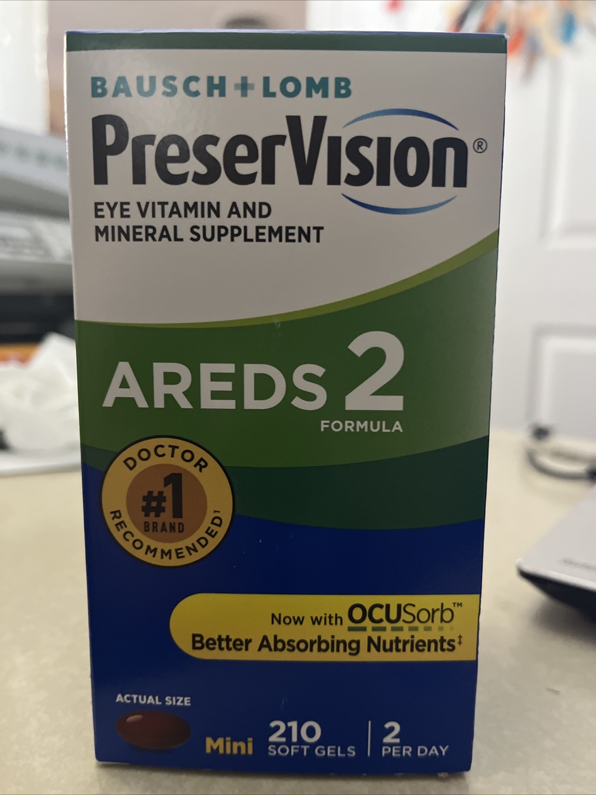 Bausch Lomb PreserVision AREDS 2 Formula 210 Soft Gels Eye Vitamin EXP 09/27