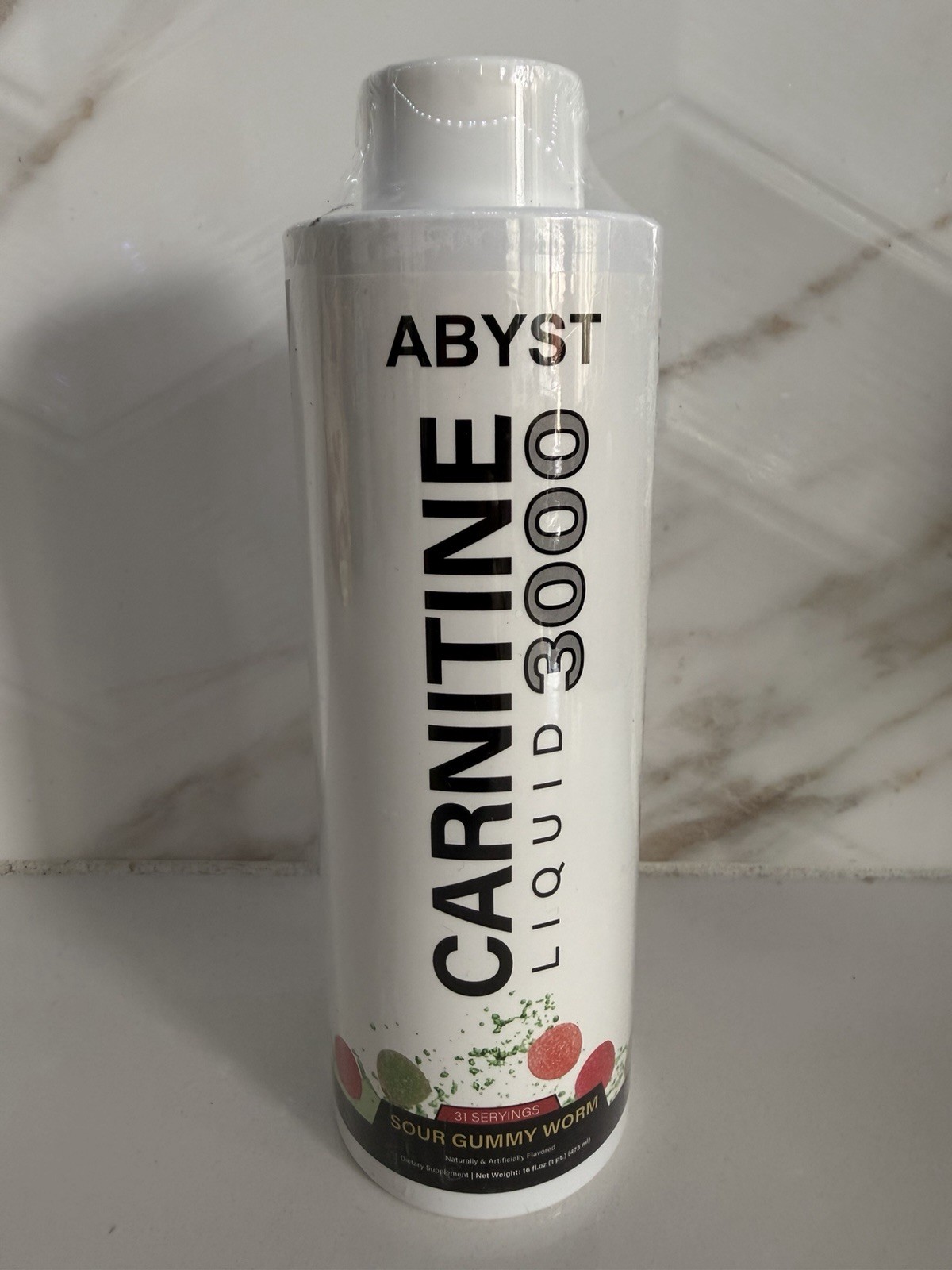 ABYST Carnitine Liquid 3000mg L. Carnitine Per Serving Dietary Sour Gummy Worm