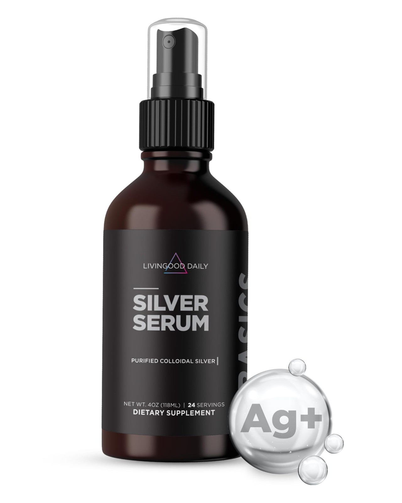 Colloidal Silver Liquid Spray 4oz – Purified Silver for Wellness, Oral Care, Ski