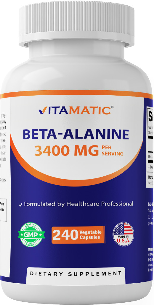 Vitamatic Beta-Alanine 3400 mg Per Serving – 240 Veg Capsules
