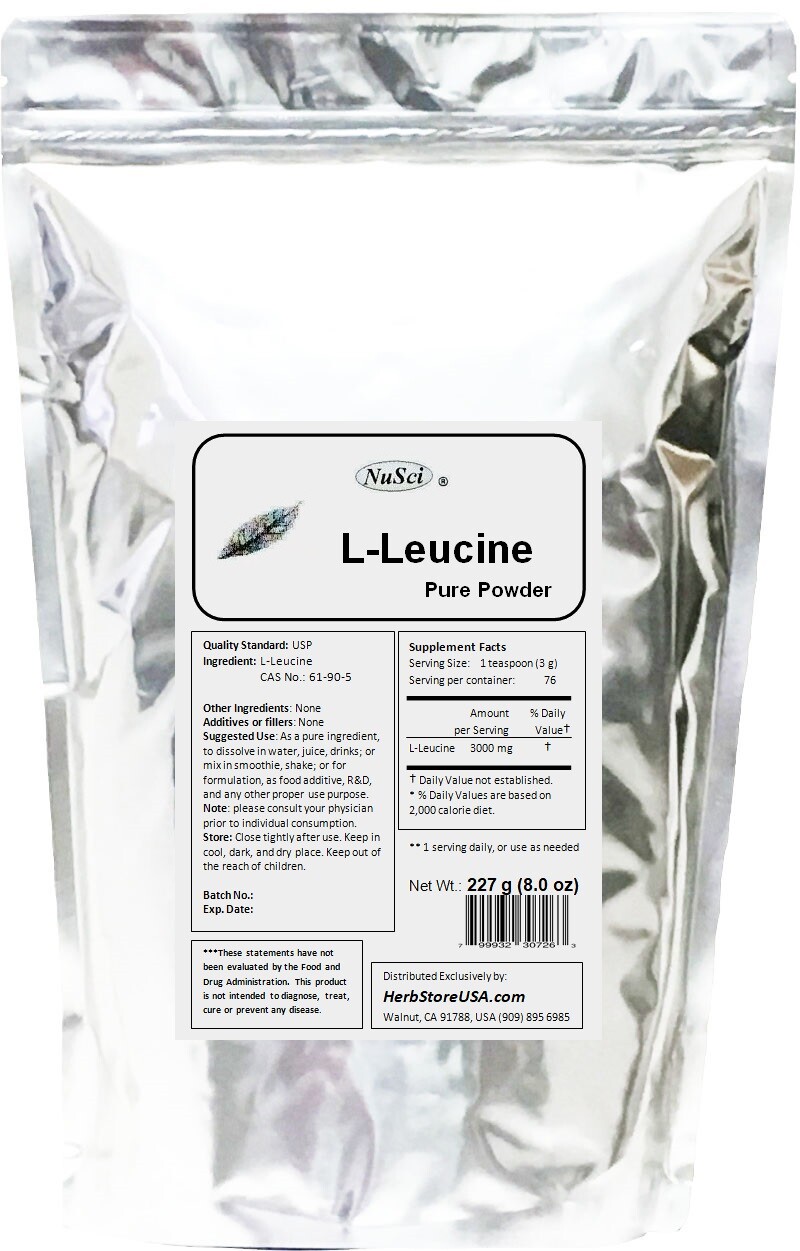 L-Leucine 100% pure powder 8 oz (227g) BCAA Muscle building
