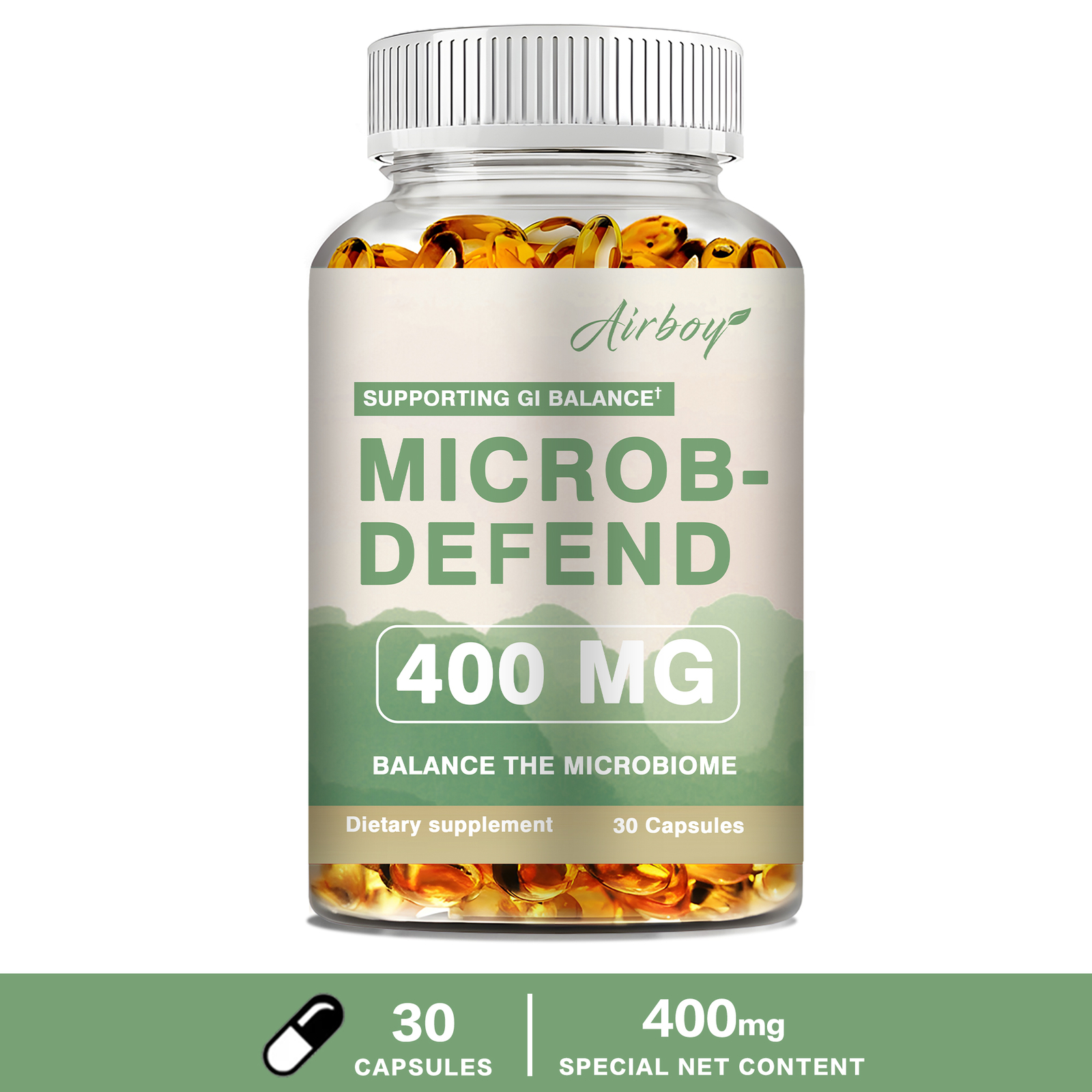 Microb-Defend 400mg – for Intestinal Health – with Thyme, Clove & Oregano Oils