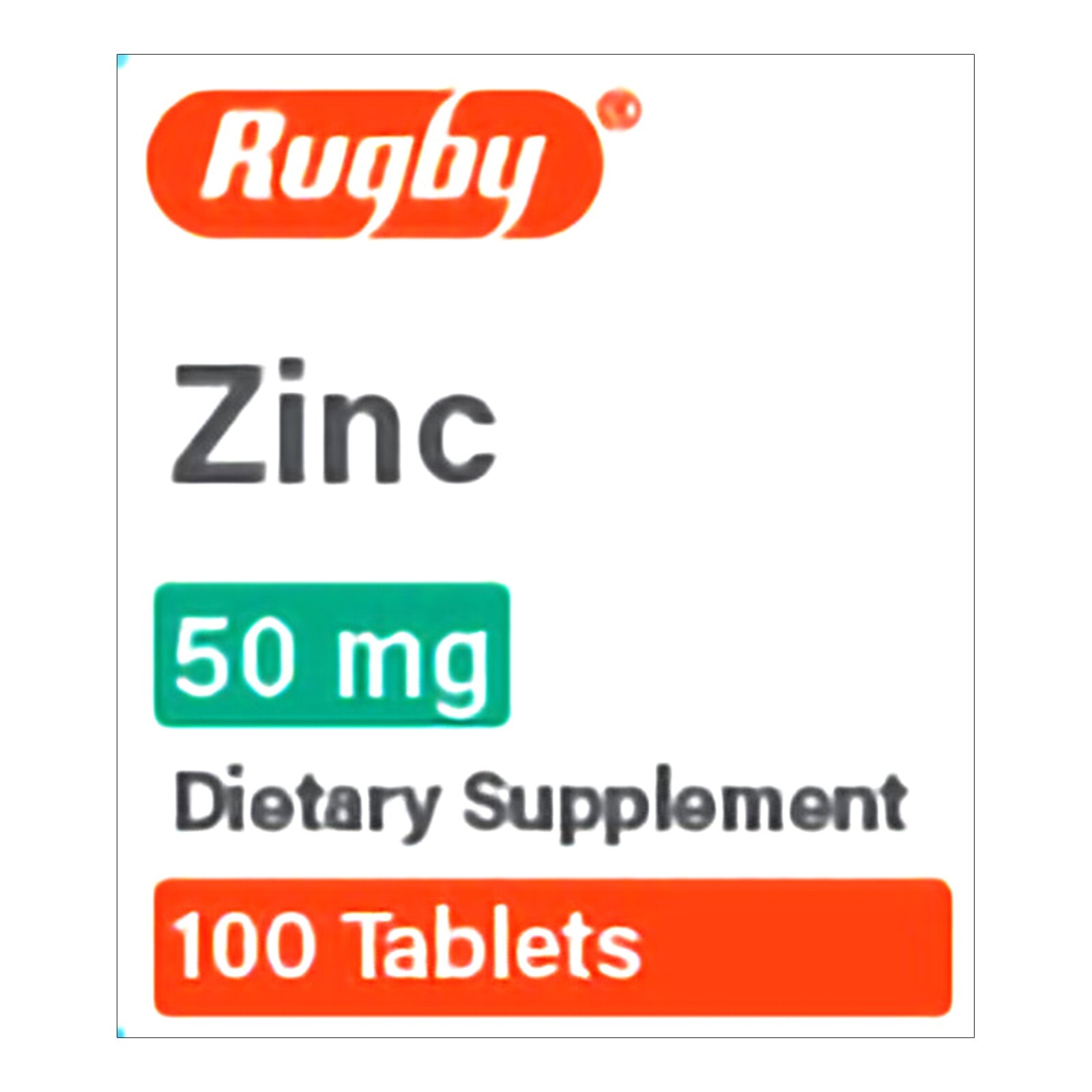 Major Rugby Zinc Gluconate 50 mg Strength Dietary Supplement Tablet, 100 Count