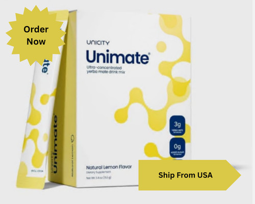 Unicity Unimate Yerba Mate Drink Mix – Lemon – 30 Sticks – Free Shipping