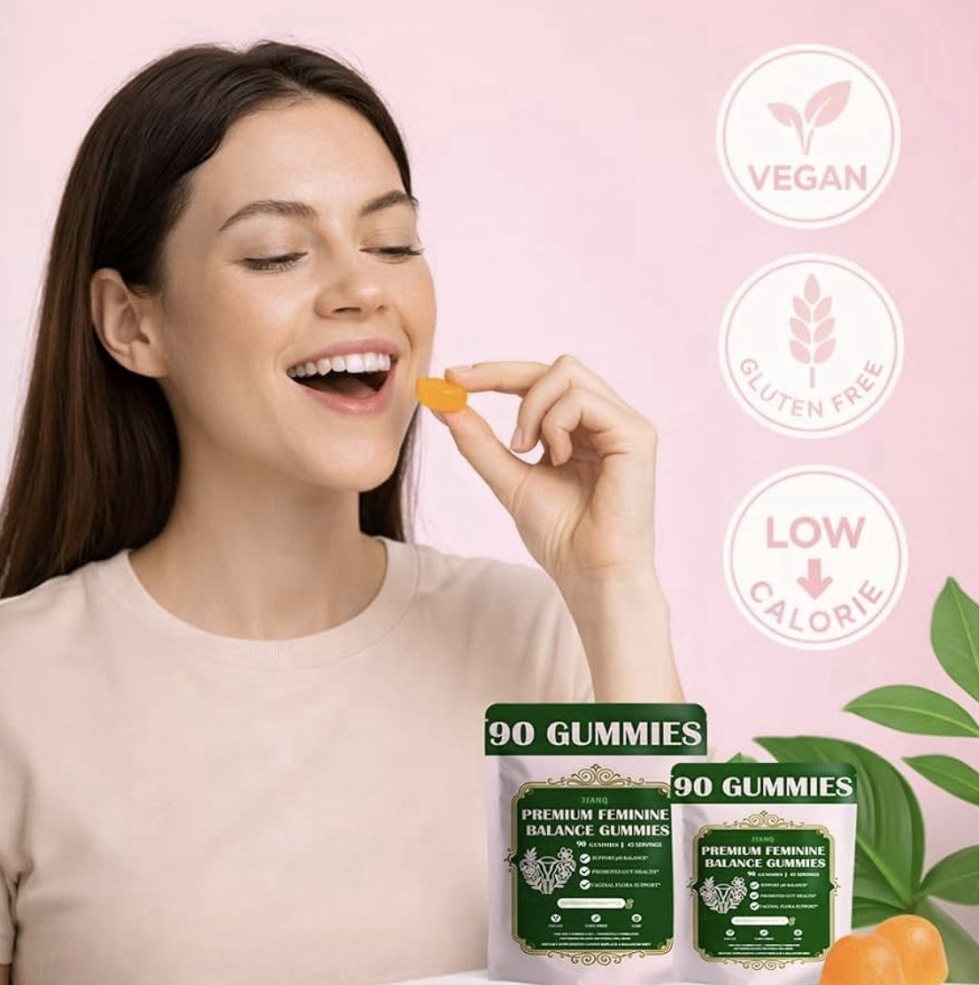 Premium Feminine Balance Gummies – 90 Gummies Exp 11/30/27 pH Balance/Gut Health