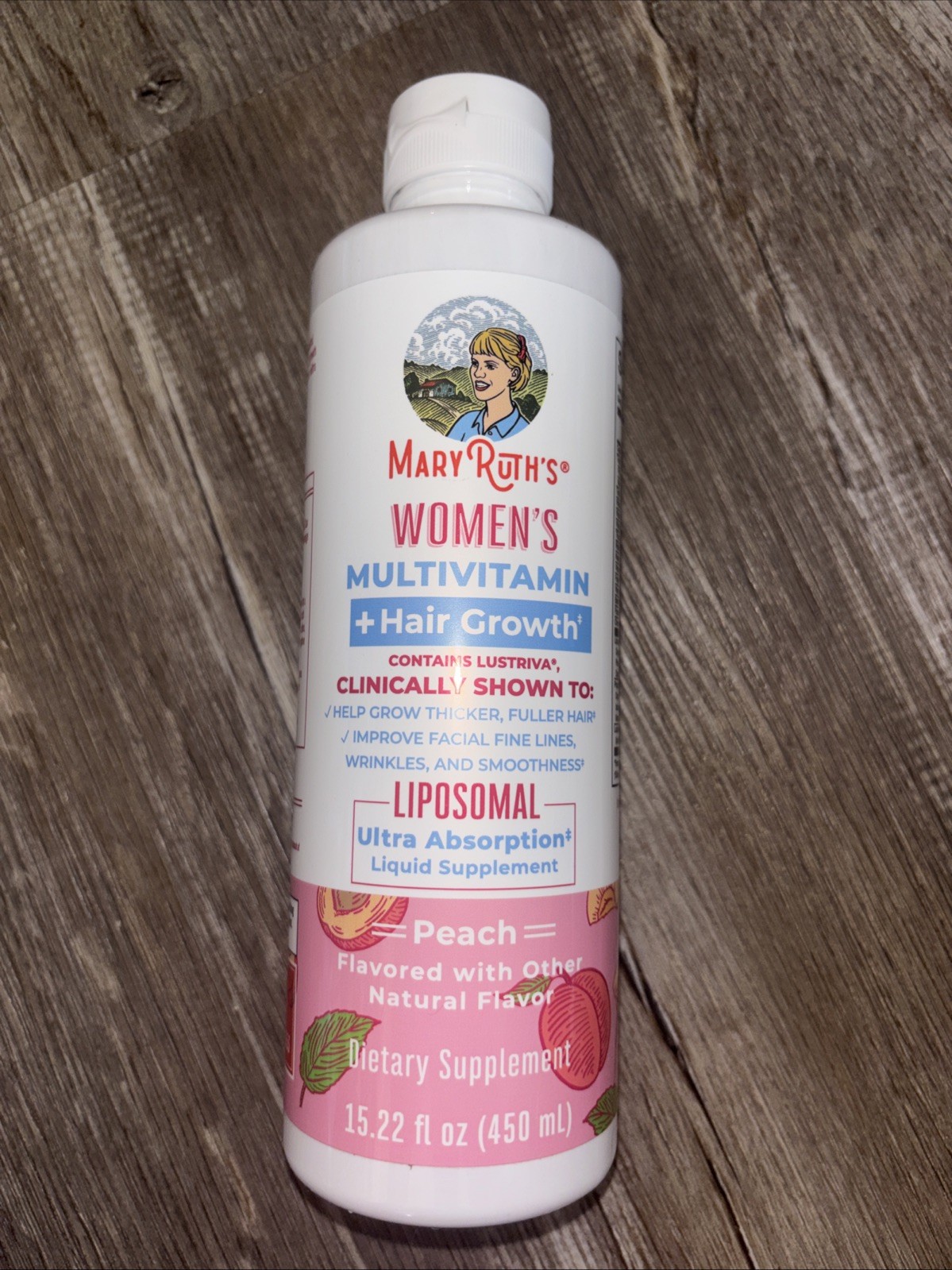 MaryRuth Organics Women’s Multivitamin+Hair Growth, 15.22 Fl Oz | Peach