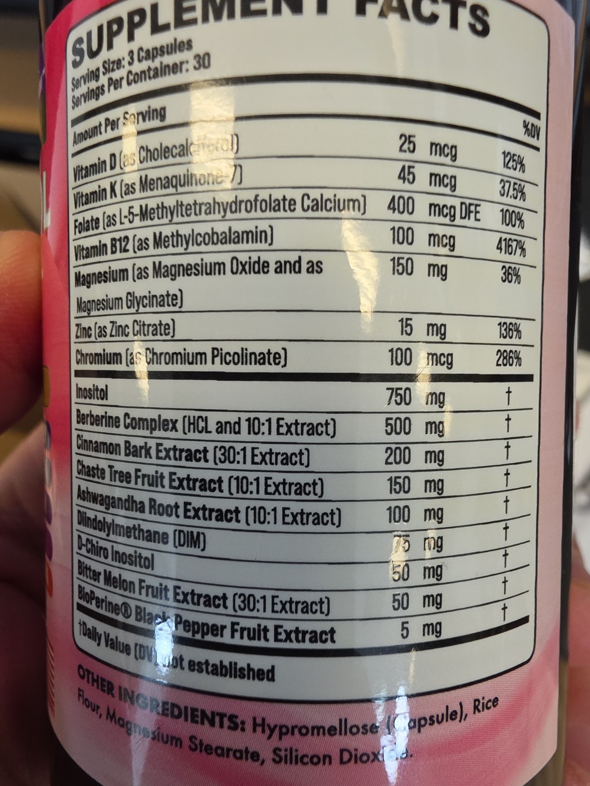 Zoyava Myo-Inositol D-Chiro Inositol Berberine D3+K2 90 Caps Exp 2027+