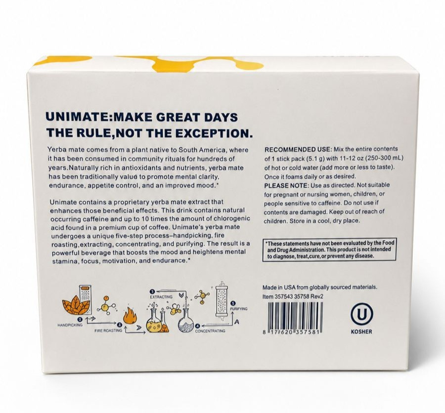 UNICITY | Unimate ultra-concentrated yerba mate drink mix Natural Lemon Flavor