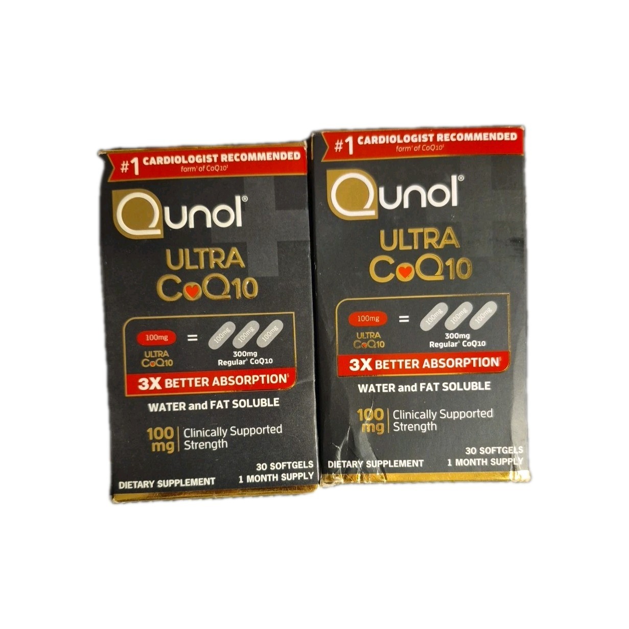 Lot of 2 ~ Qunol Ultra Co Q10 100mg – 30 soft gels Each- Expires 2027/2028 , New