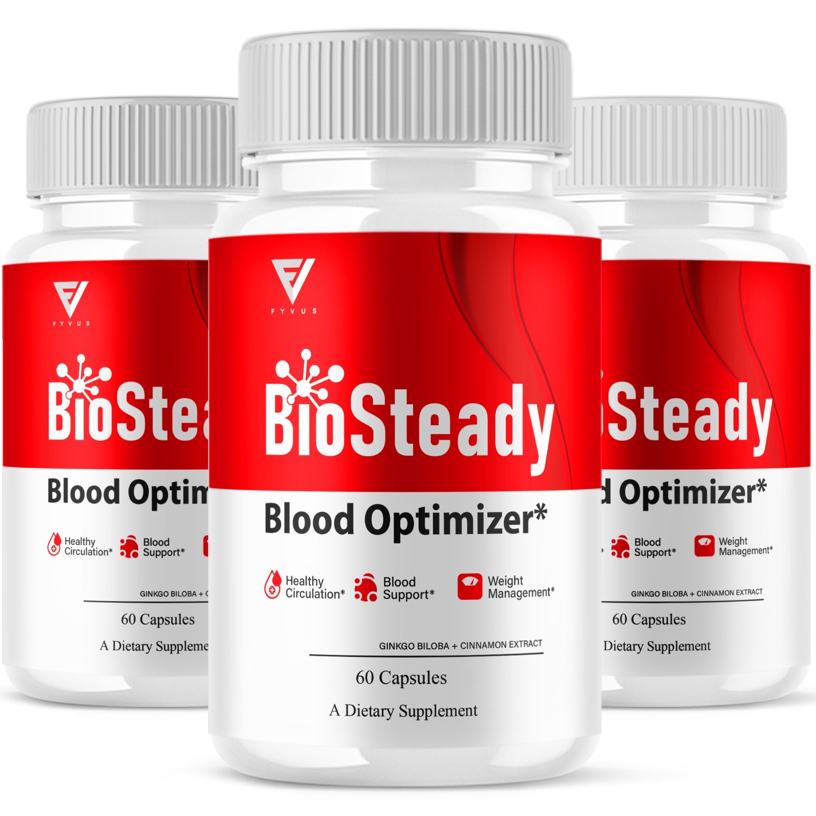 (3 Pack) BioSteady Blood Optimizer, Bio Steady Advanced Formula (180 Capsules)