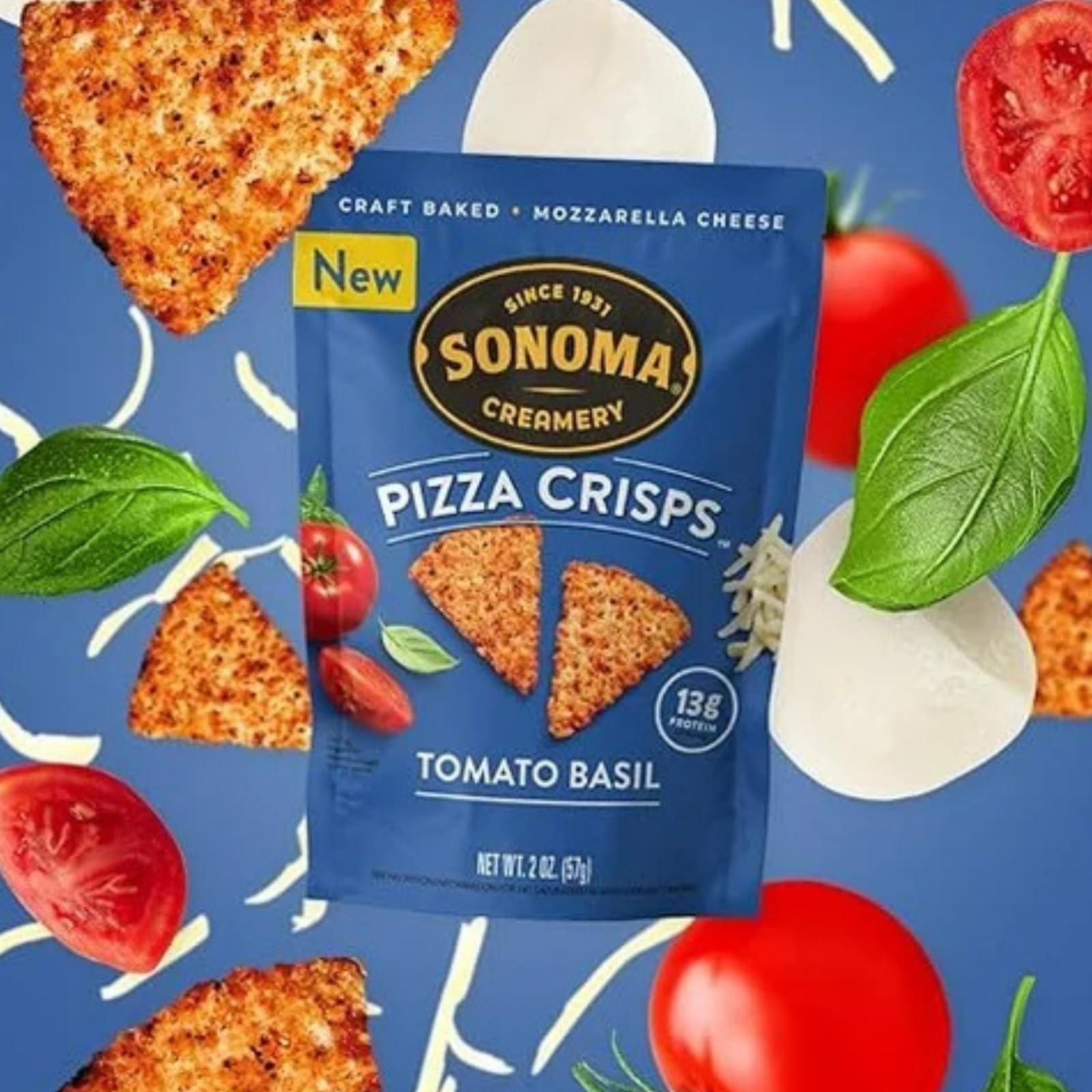 Mozzarella Cheese Cracker 2 Ounce Bag Keto Friendly 100 Calories 13G Protein