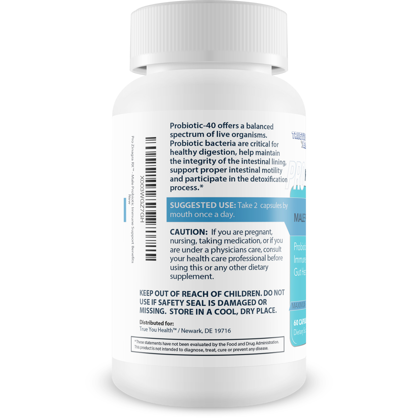 Pro Zinagra RX – Male Probiotic Support – Promote Increased Energy & Endurance