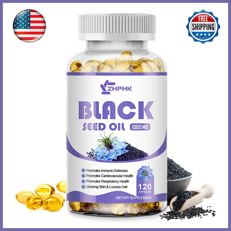 Black Seed Oil Capsules – 100% Pure Organic COLD PRESSED Cumin Nigella Sativa US