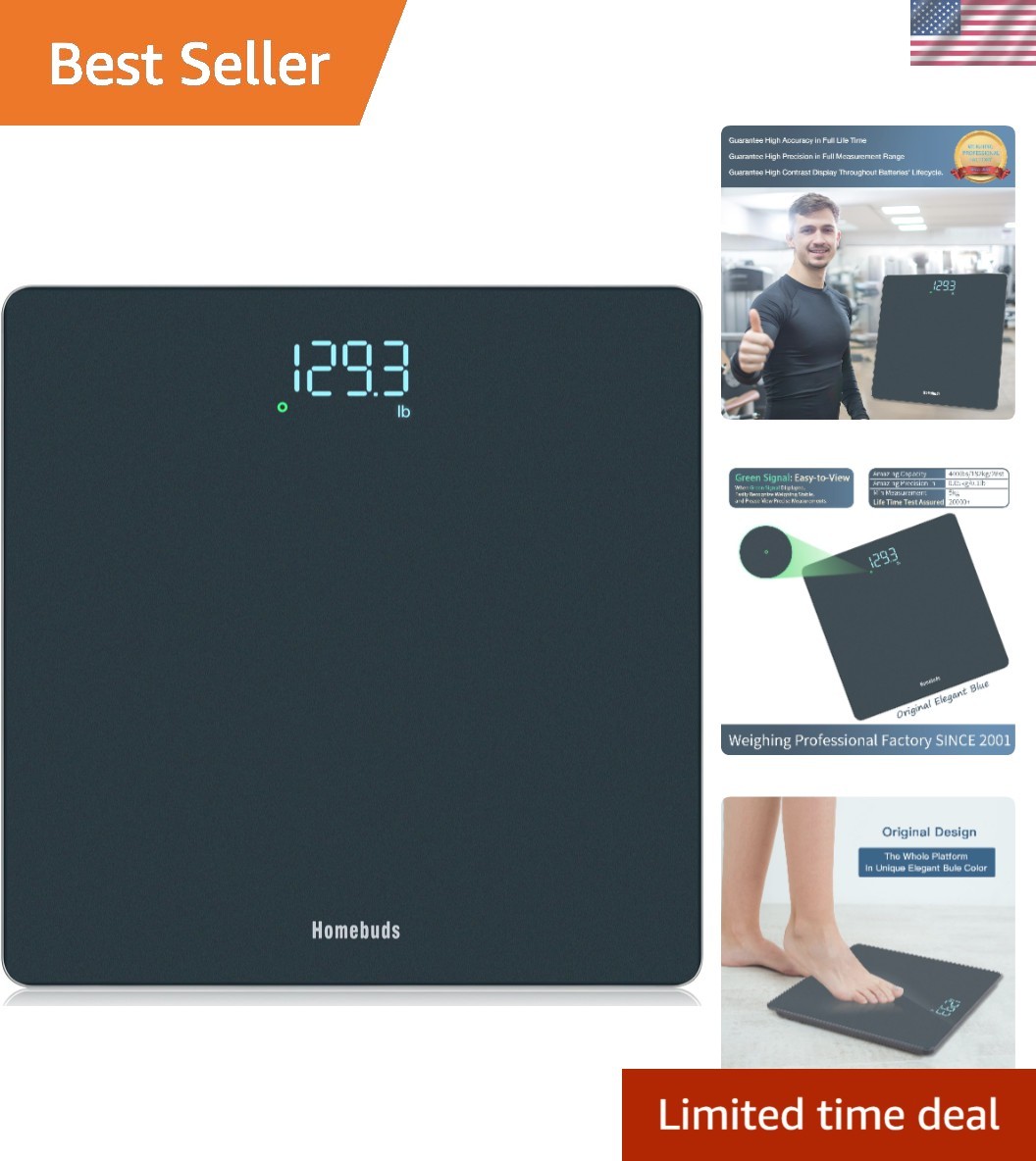 Bathroom Scale for Body Weight, High Precision 0.1lb by Professional Factory …