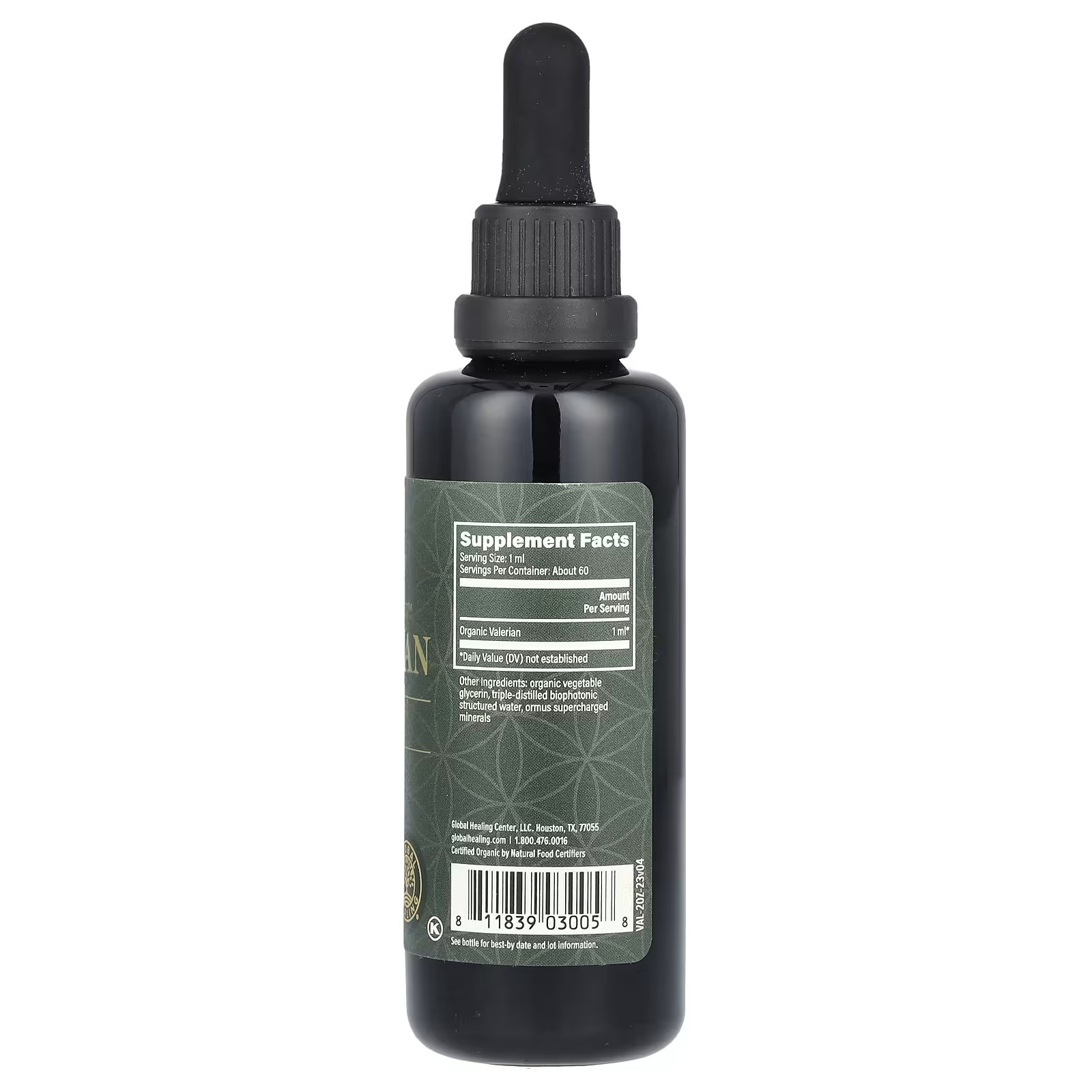 2 X Global Healing, Raw Herbal Extract, Valerian, 2 fl oz (59.2 ml)