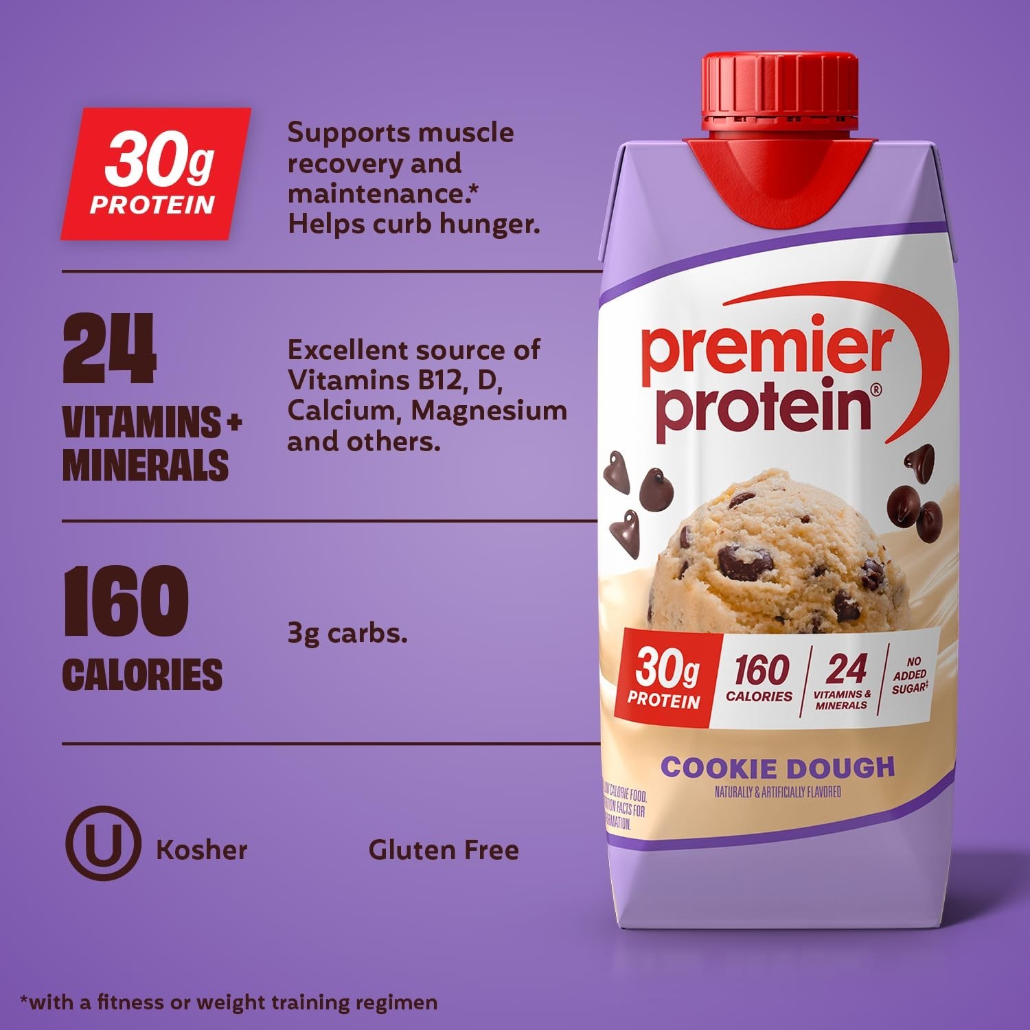 Premier Protein Shake, Cookie Dough, 30g Protein, 11 fl oz, 12 Ct