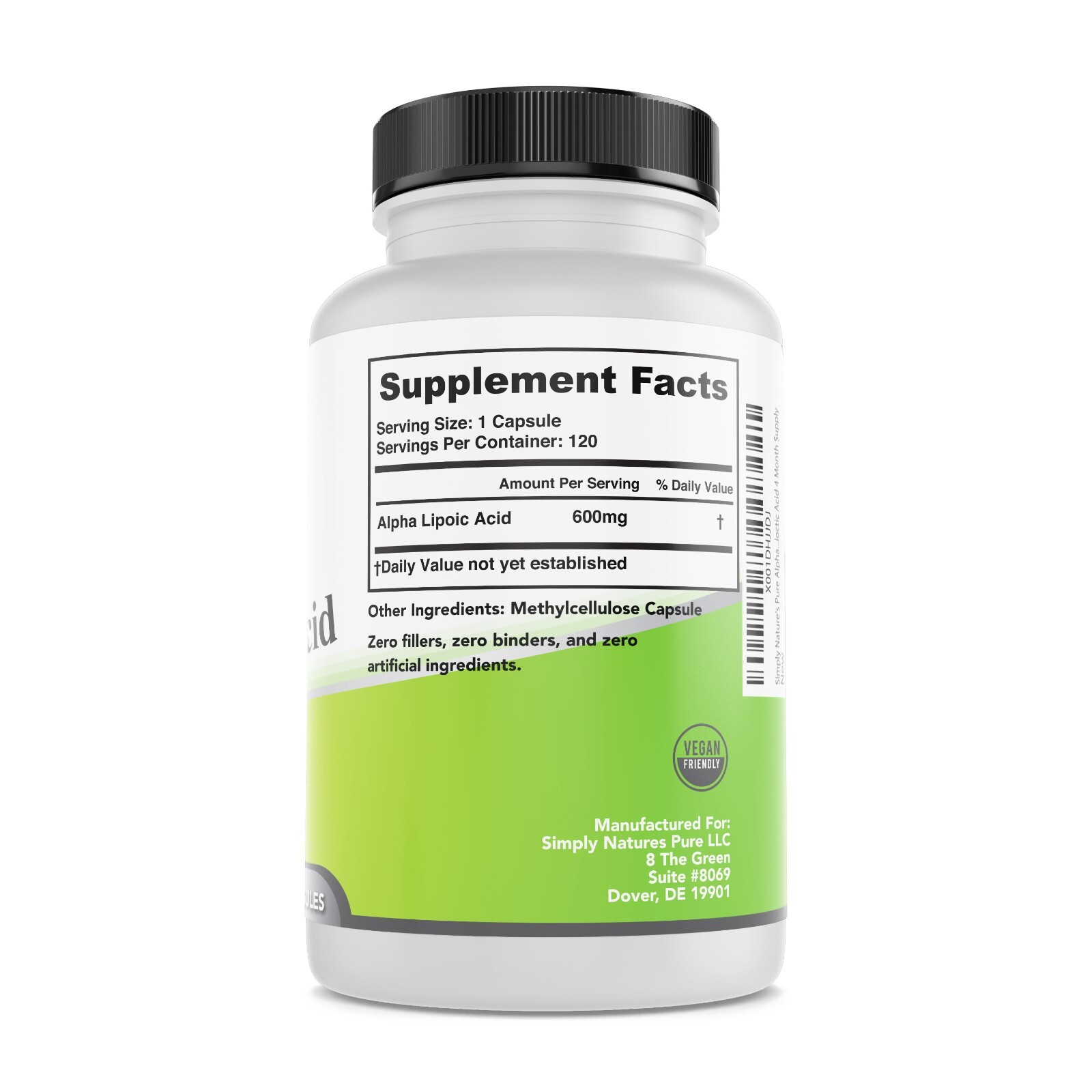 Alpha Lipoic Acid 120 Capsules – Simply Nature’s Pure 600mg 4 month supply