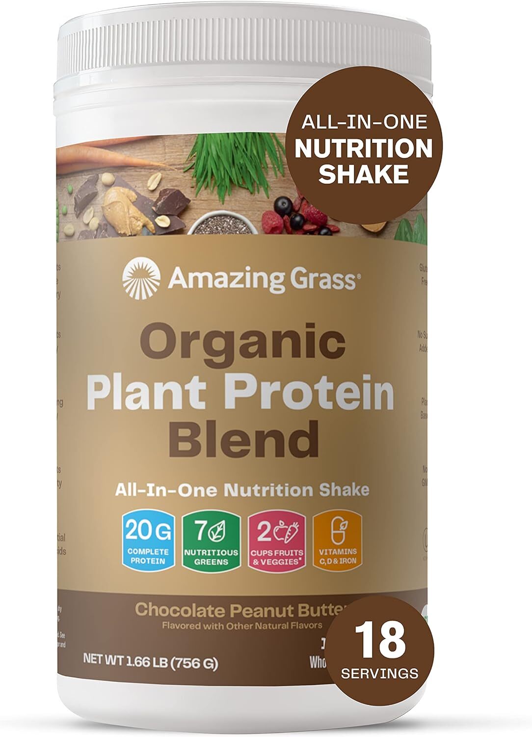 Amazing Grass – Organic Vegan Plant-Based Protein Powder – CHOOSE FLAVOR