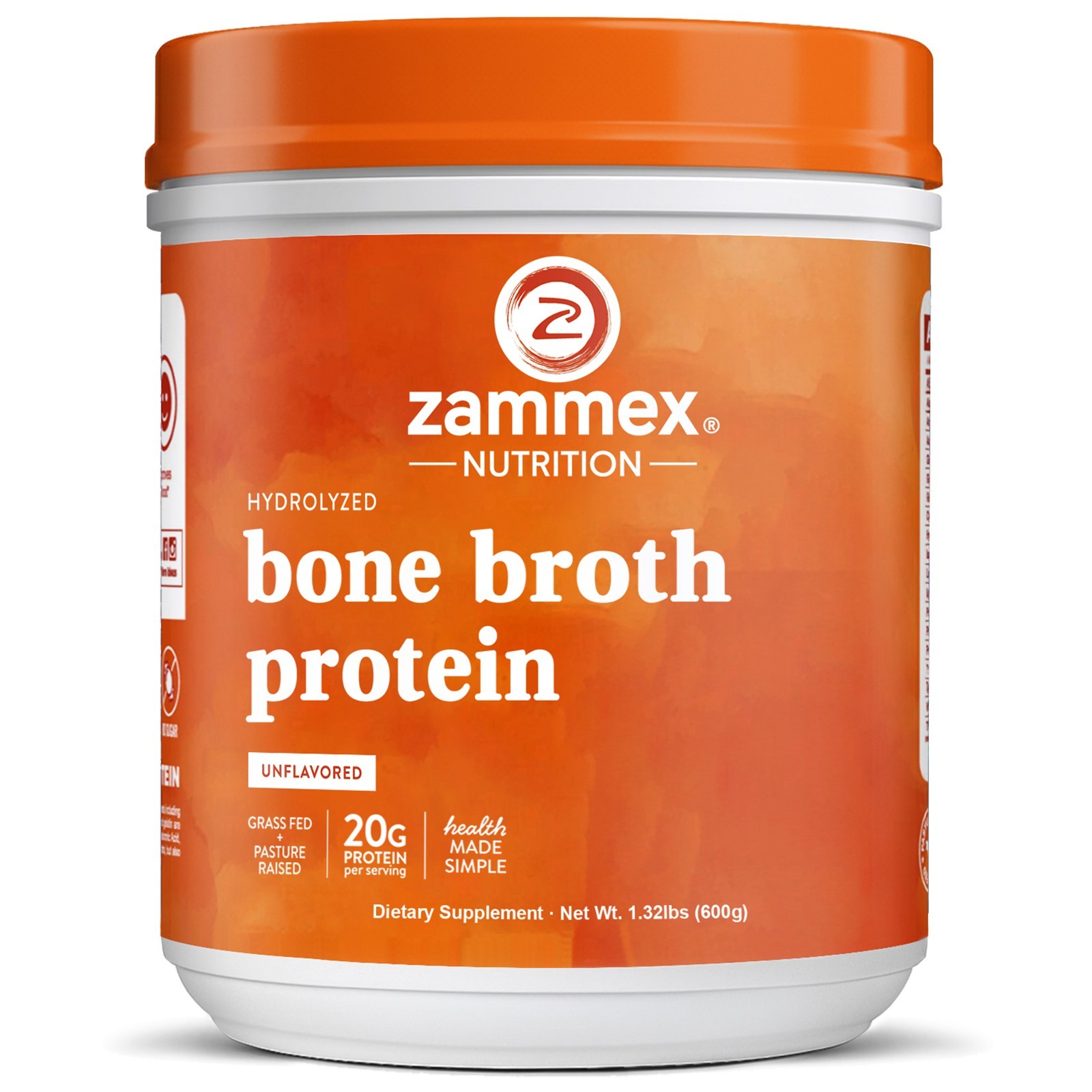Bone Broth protein Powder Pure Protein Organics Grass Fed Beef(1.32LB-600g)