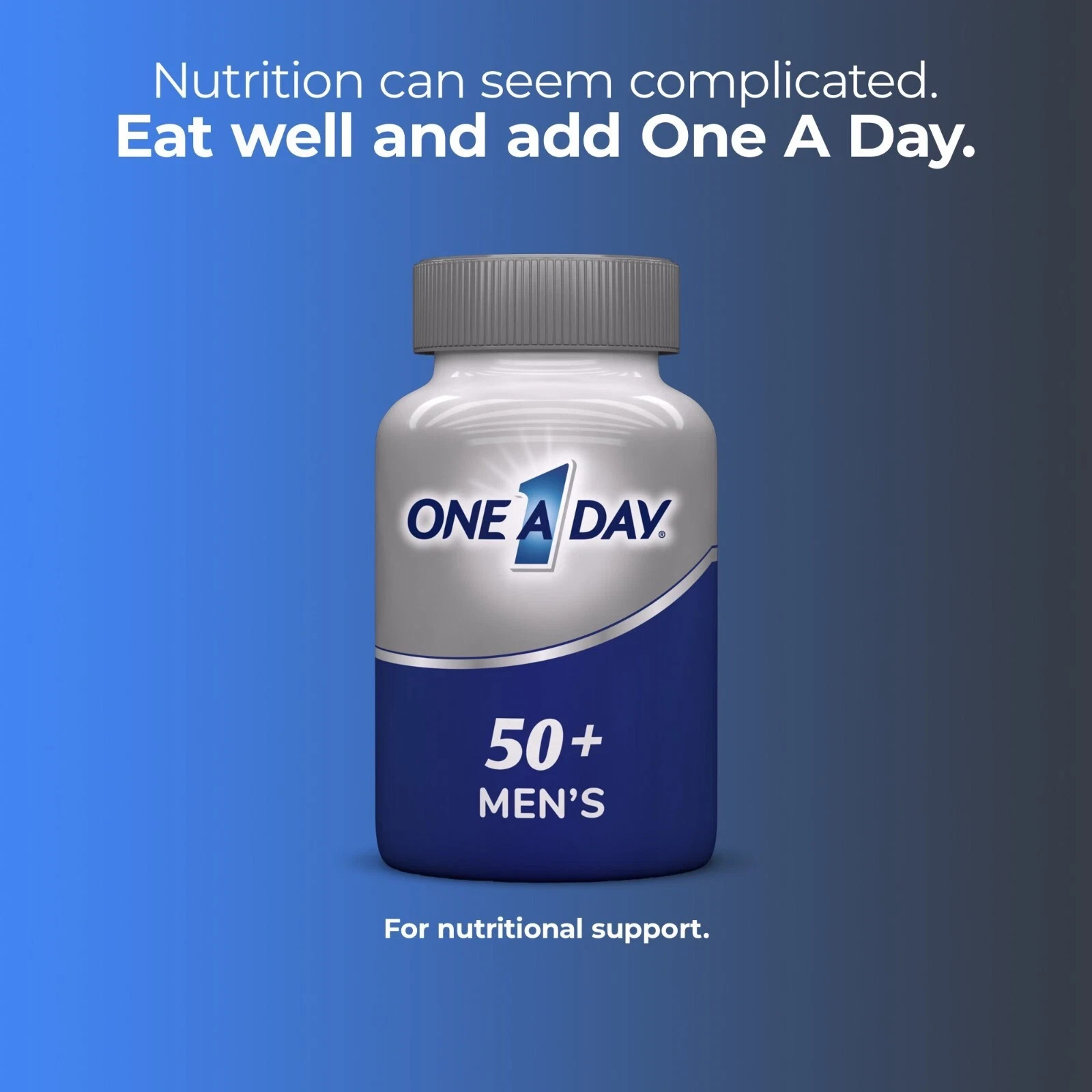 2PK One A Day Men’s 50+ Complete Multivitamin/mineral, 65 Tablets – 130 Total