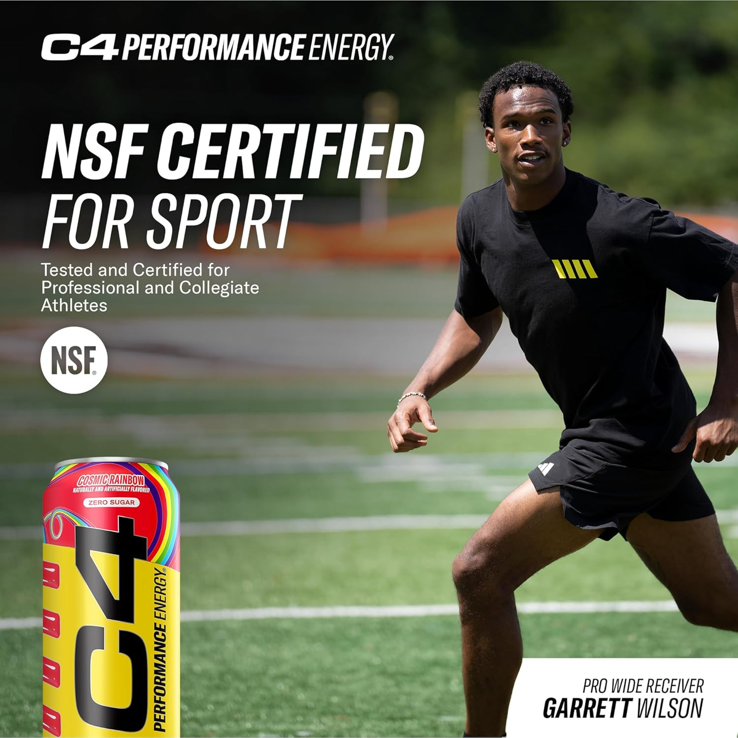 Performance Energy Drink Cosmic Rainbow, Zero Sugar Carbonated Preworkout Energy
